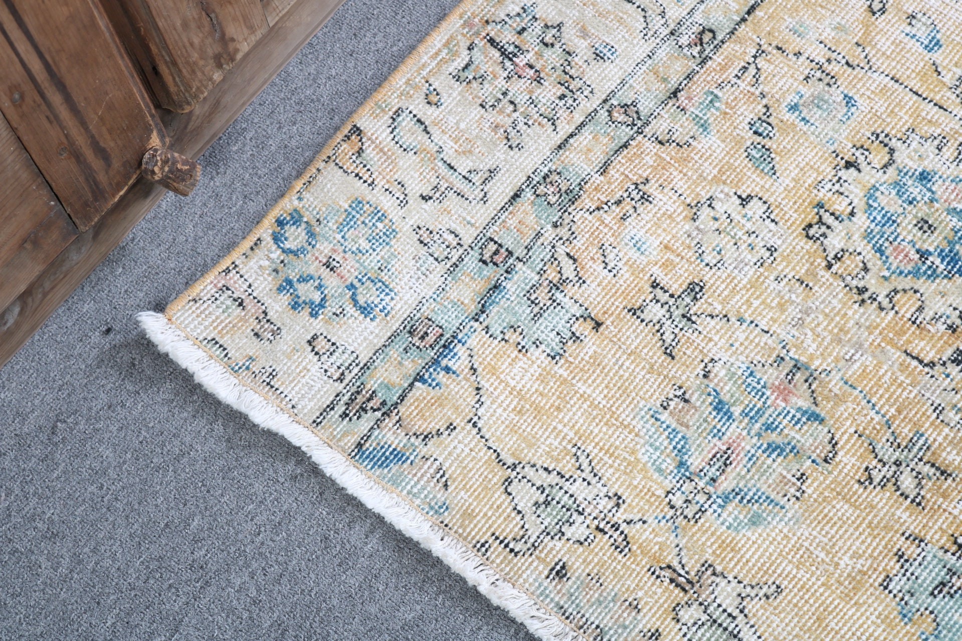 2.5x4.6 ft Small Rug, Luxury Rug, Floor Rug, Bathroom Rugs, Small Boho Rug, Yellow Cool Rug, Turkish Rug, Vintage Rugs, Bath Mat Boho Rug