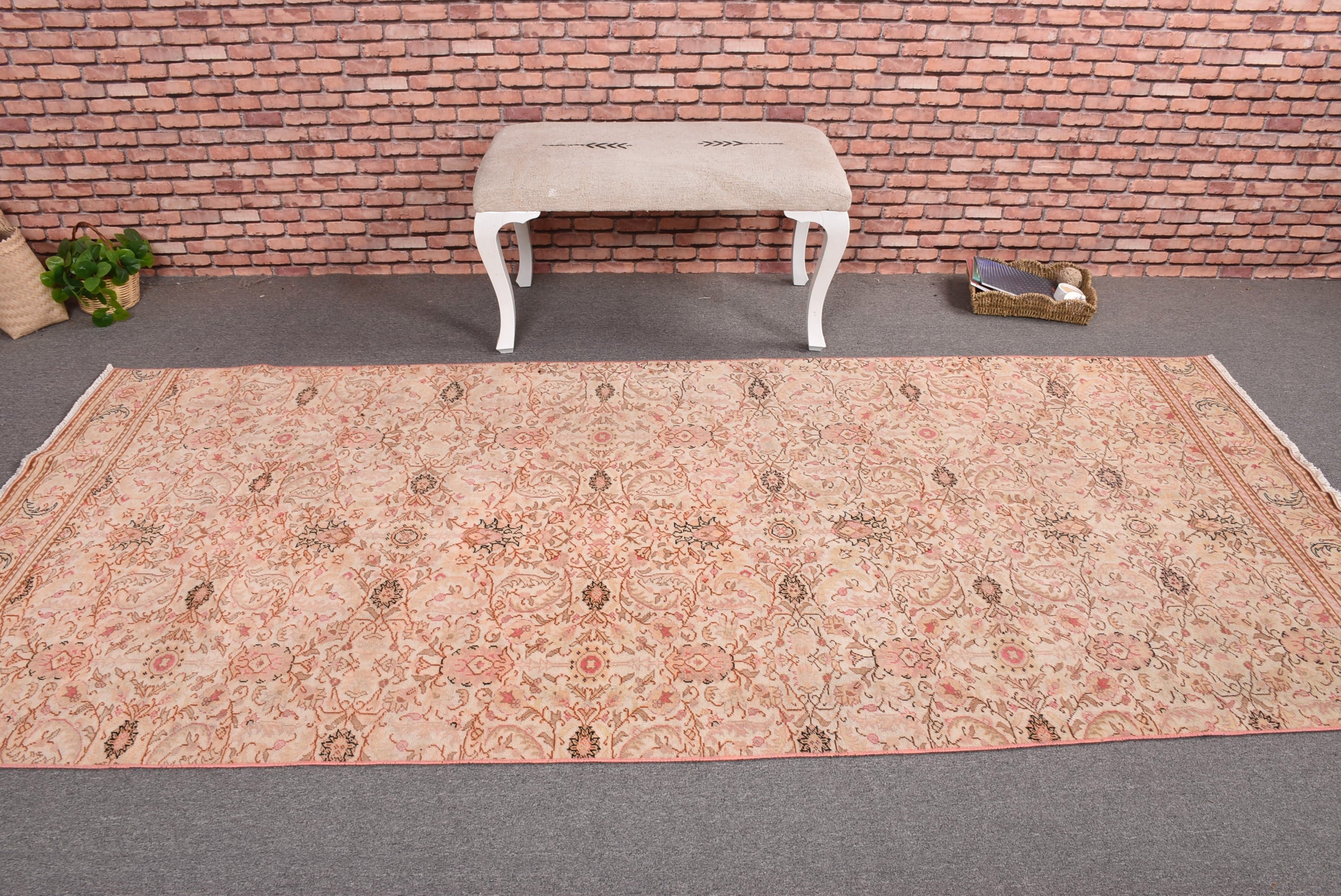 Statement Rug, Beige Modern Rugs, Rugs for Dining Room, Bedroom Rugs, 4.3x9.6 ft Large Rug, Dining Room Rug, Vintage Rugs, Turkish Rug