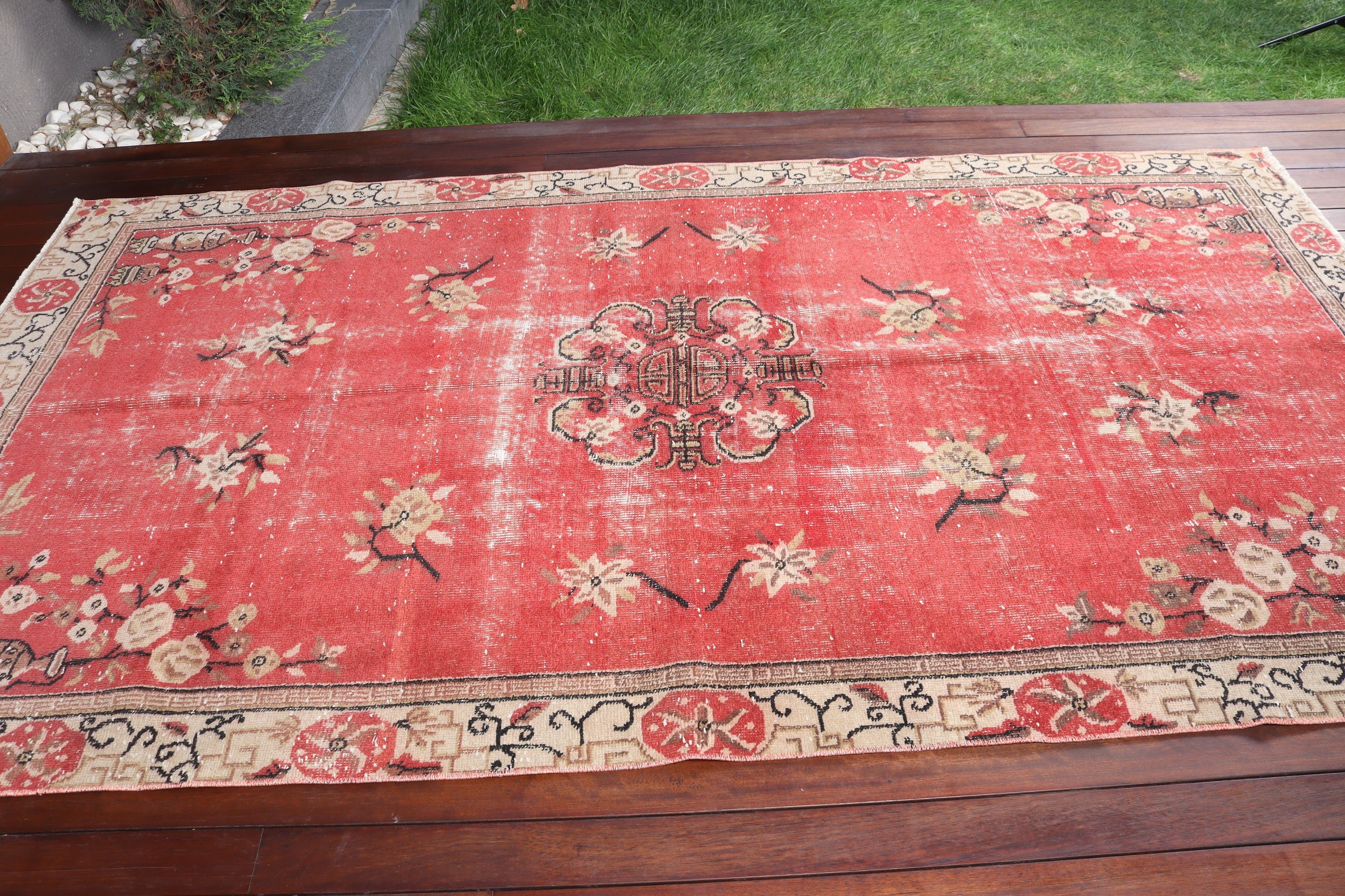 Ev Dekor Halısı, Yatak Odası Halıları, Lüks Halı, Vintage Halı, 5.3x9.5 ft Büyük Halı, Pembe Yer Halısı, Türk Halıları, Salon Halısı, Büyük Oushak Halısı