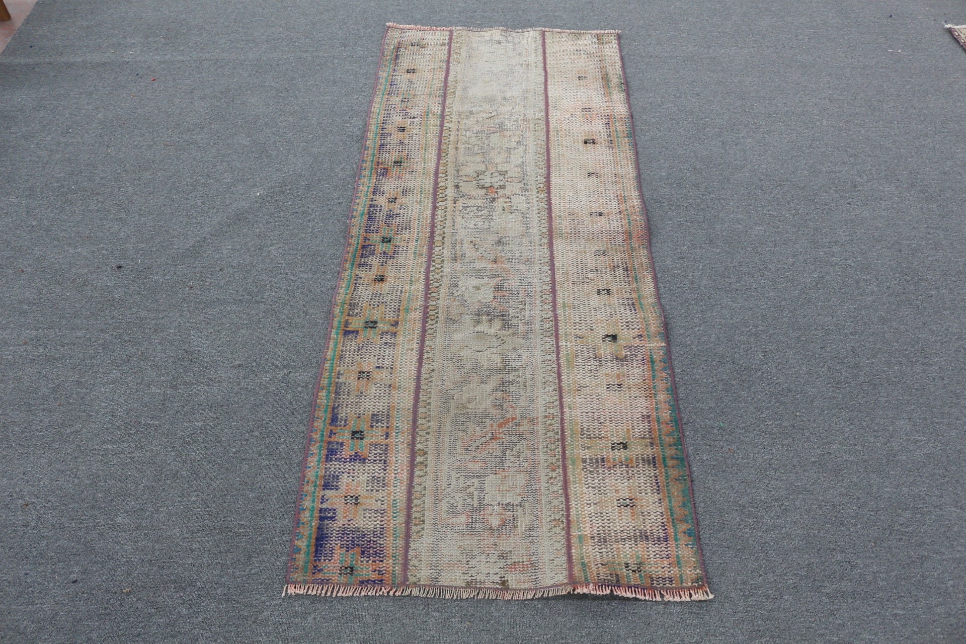 Home Decor Rug, Rugs for Entry, Beige Wool Rugs, Moroccan Rug, Turkish Rug, Bath Rugs, Vintage Rugs, Door Mat Rug, 2.2x5.3 ft Small Rug