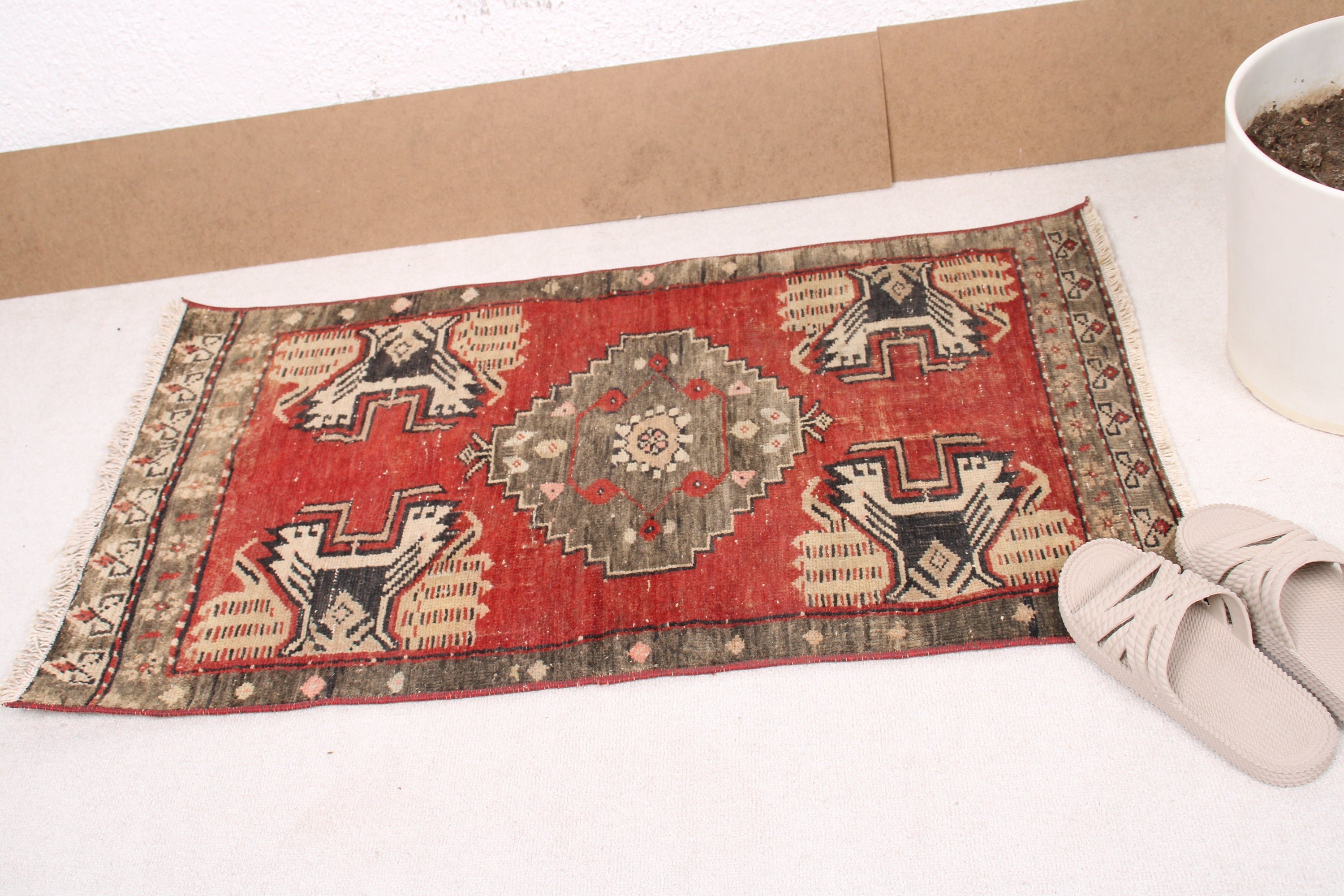 Bathroom Rug, Rugs for Kitchen, Home Decor Rug, Bedroom Rug, Turkish Rug, Floor Rug, Red Anatolian Rug, 1.8x3.3 ft Small Rugs, Vintage Rug