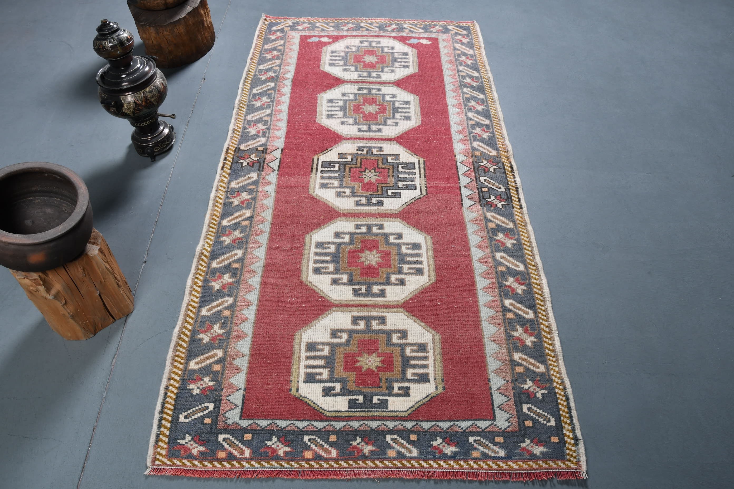 Entry Rugs, Oushak Rugs, Red Home Decor Rug, 3.3x6.8 ft Accent Rug, Ethnic Rug, Vintage Rugs, Turkish Rugs, Home Decor Rug, Bedroom Rug