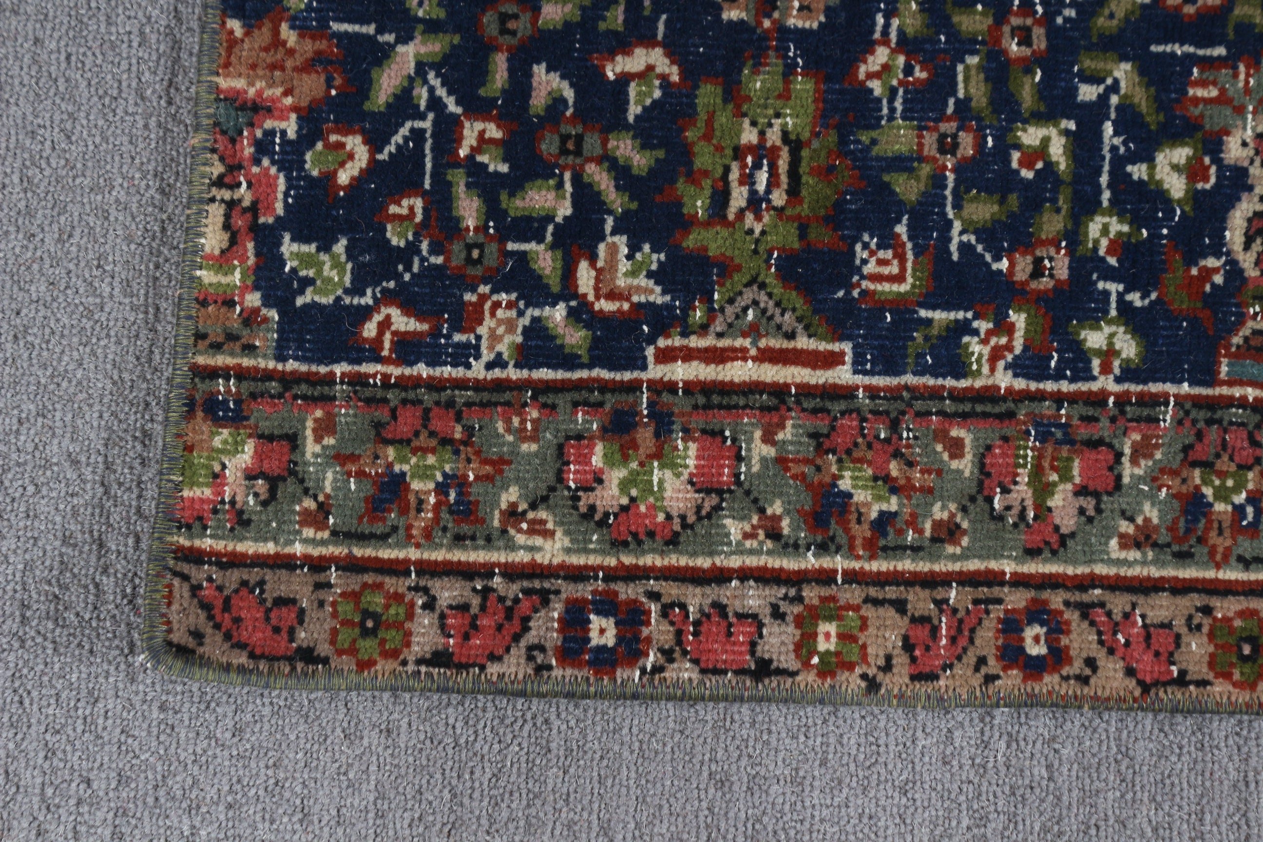 Kahverengi 1.5x2.8 ft Küçük Halılar, Giriş Halısı, Vintage Halılar, El Dokuma Halı, Mutfak Halısı, Türk Halıları, Oushak Halıları