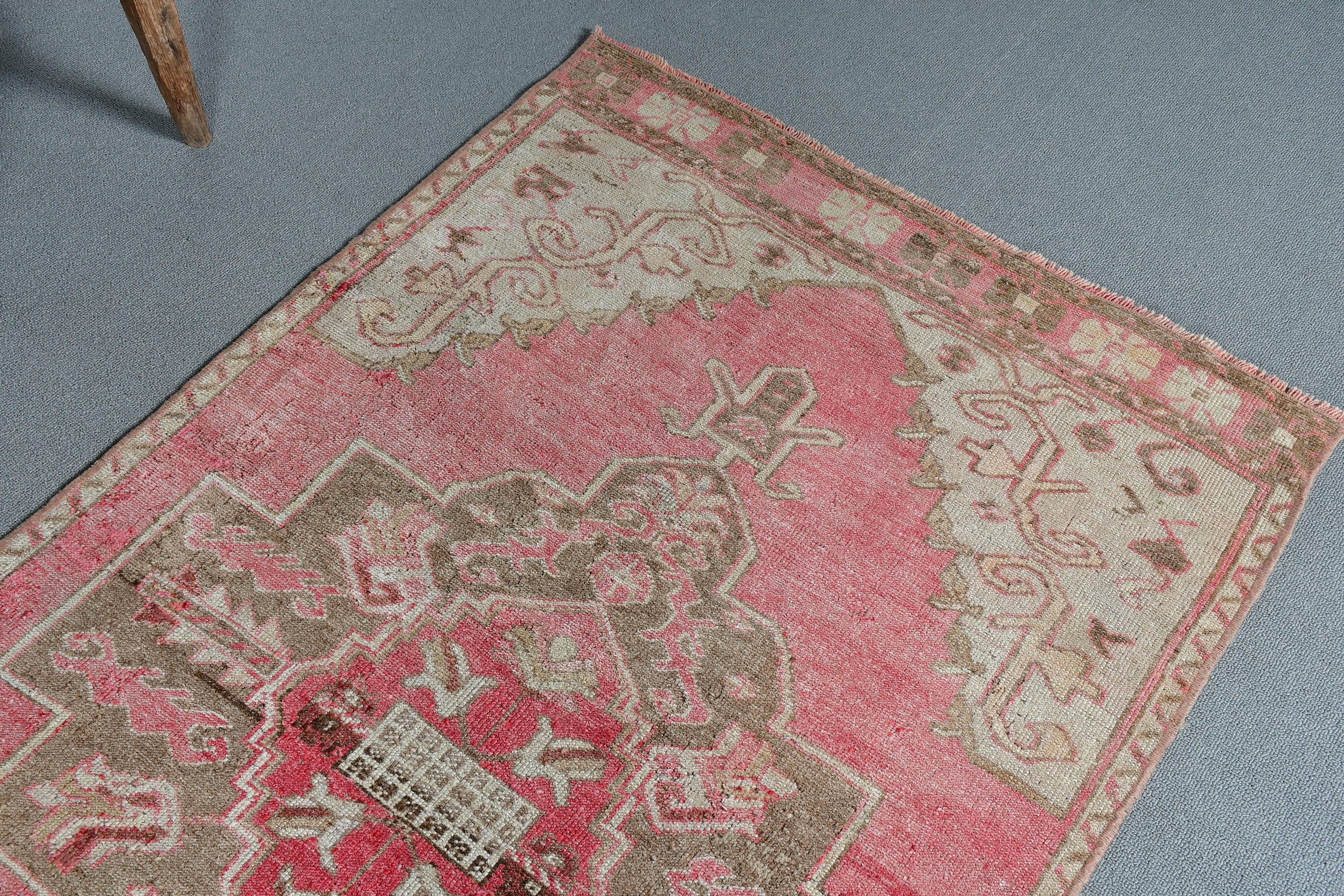 Pink Antique Rug, Corridor Rug, Floor Rug, Kitchen Rugs, Anatolian Rugs, 2.9x11.6 ft Runner Rugs, Wedding Rug, Vintage Rug, Turkish Rugs