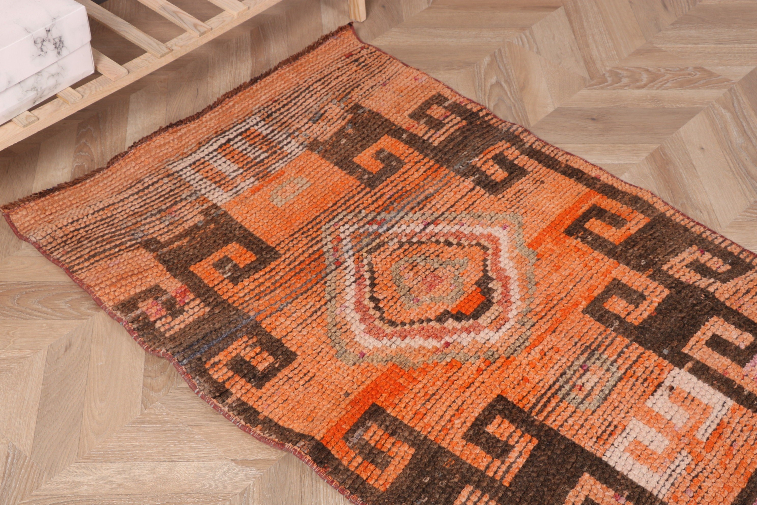 2.4x10 ft Runner Rugs, Orange Modern Rugs, Vintage Runner Rugs, Antique Rugs, Oriental Rugs, Office Rug, Turkish Rug, Vintage Rugs