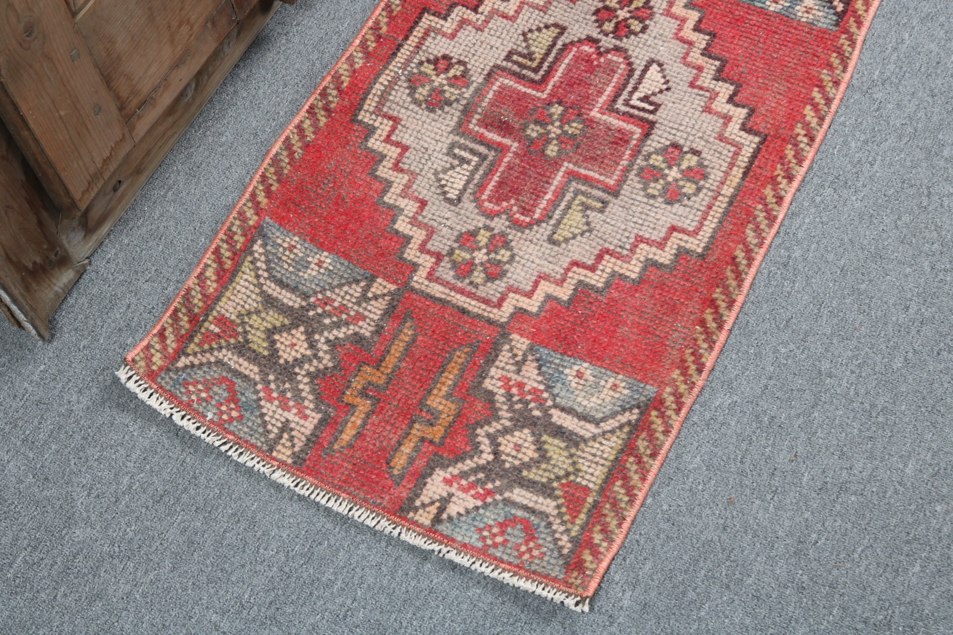 Kitchen Rugs, Red Modern Rugs, Entry Rugs, Boho Rugs, Modern Rug, Turkish Rugs, Vintage Rugs, Rugs for Nursery, 1.5x2.8 ft Small Rug