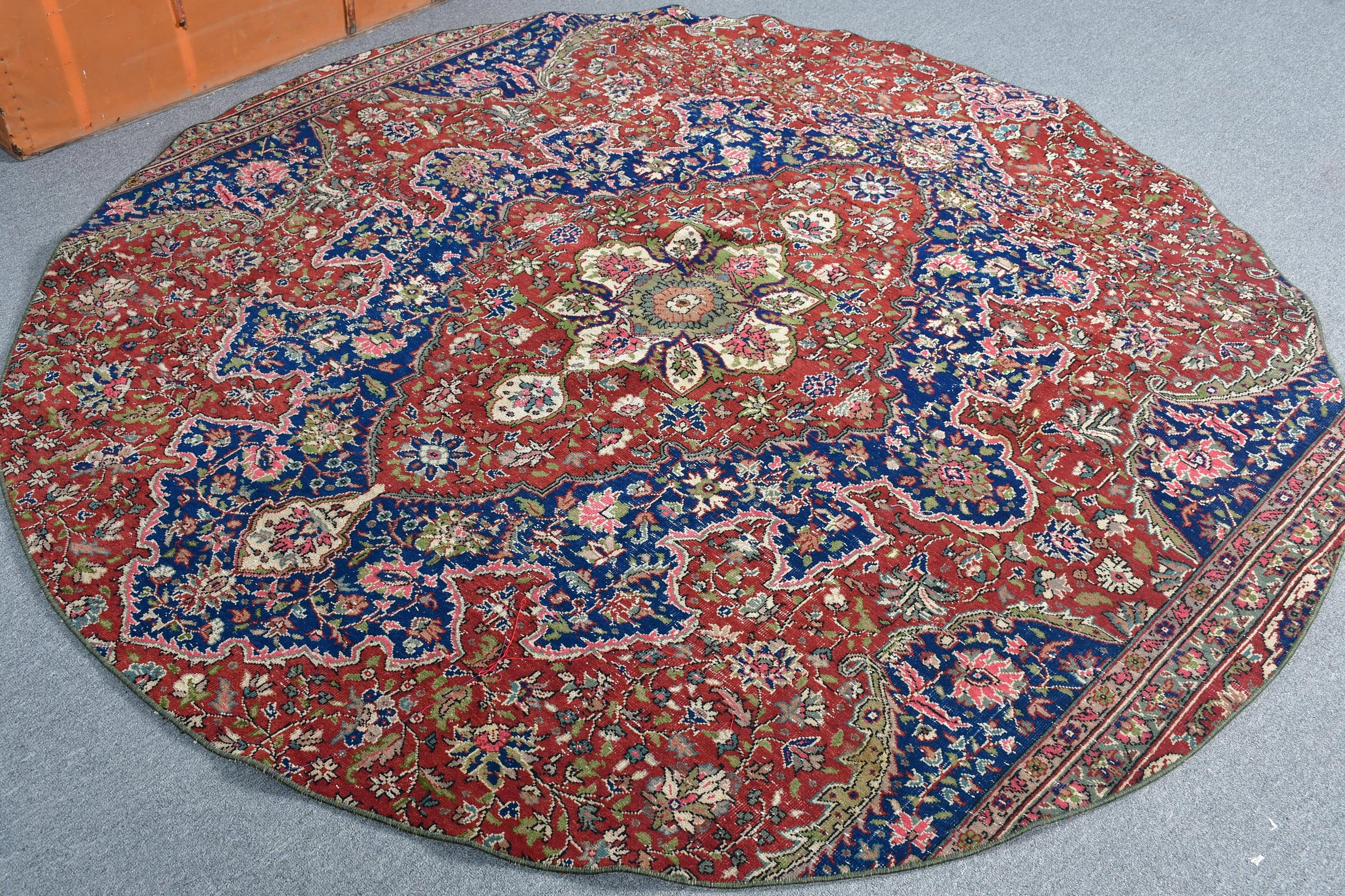 Vintage Halı, 6.2x6.2 ft Alan Halısı, Kahverengi Ev Dekor Halısı, Türk Halıları, Yurt Halısı, Antika Halılar, Çocuk Odası Halıları, Anadolu Halısı, İç Mekan Halısı