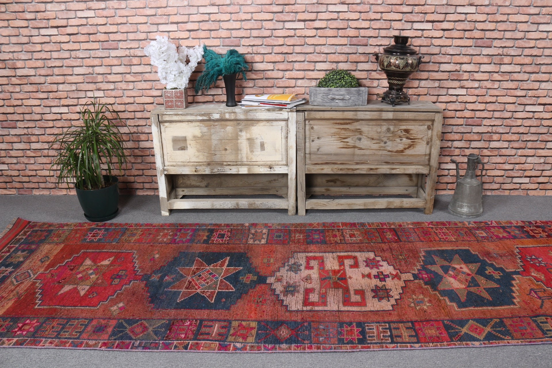 Türk Halıları, Mutfak Halıları, Sessiz Halı, Koridor Halısı, Turuncu Ev Dekor Halıları, Merdiven Halısı, 3.3x11 ft Runner Halıları, Vintage Halı