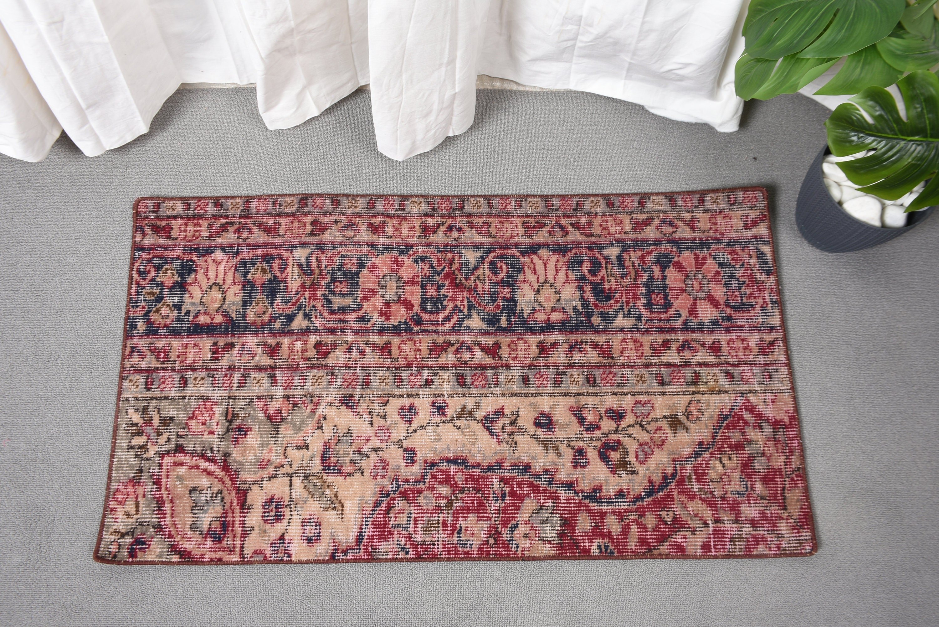 Bath Rug, Bedroom Rugs, Oushak Rug, Red Oushak Rugs, Rugs for Small Boho, Vintage Rugs, Statement Rugs, 1.8x3.2 ft Small Rugs, Turkish Rug