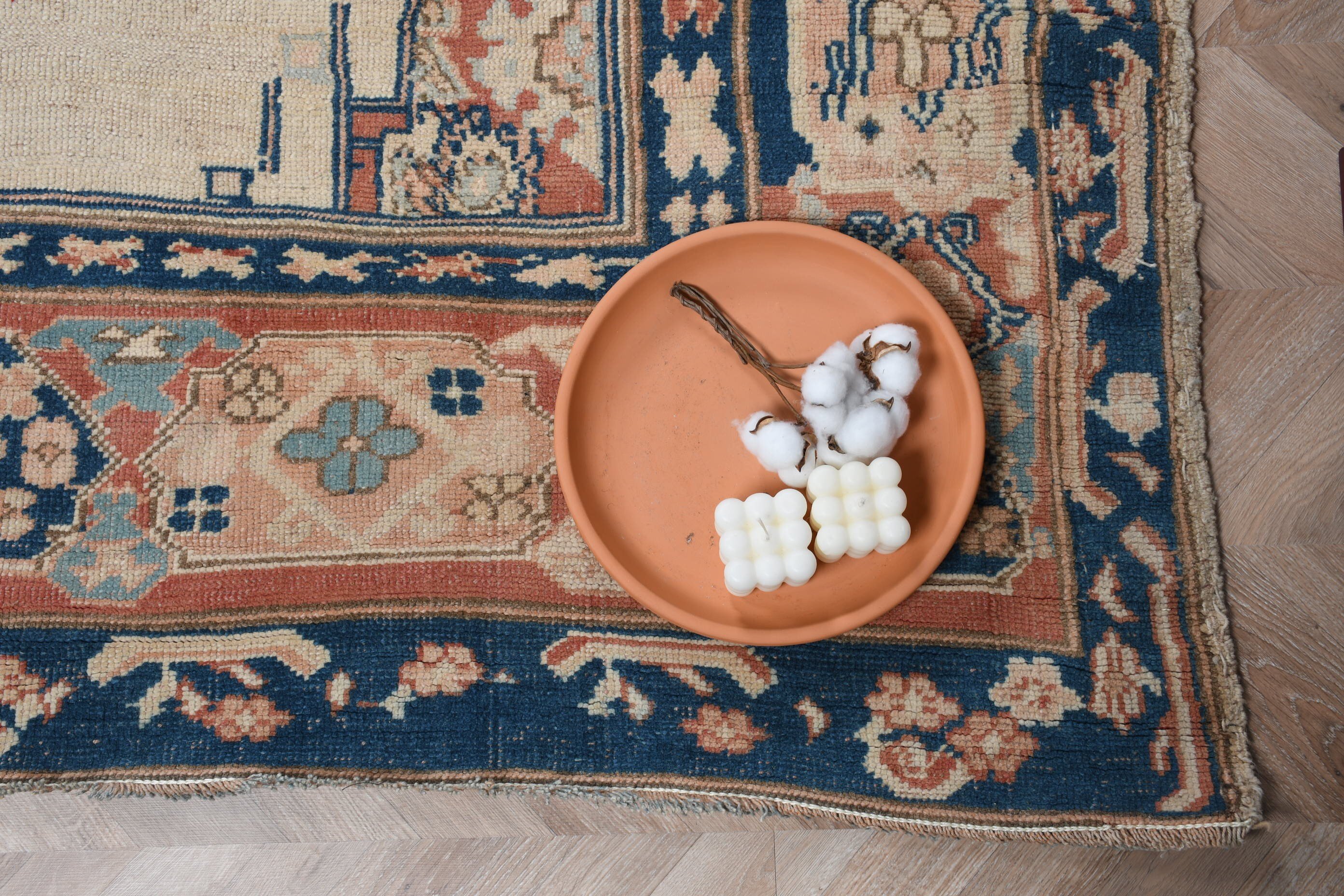 Türk Halıları, Oushak Halısı, Salon Halısı, Bej Anadolu Halıları, Düz Dokuma Halıları, Yatak Odası Halısı, Vintage Halı, 6,9x9,2 ft Büyük Halı