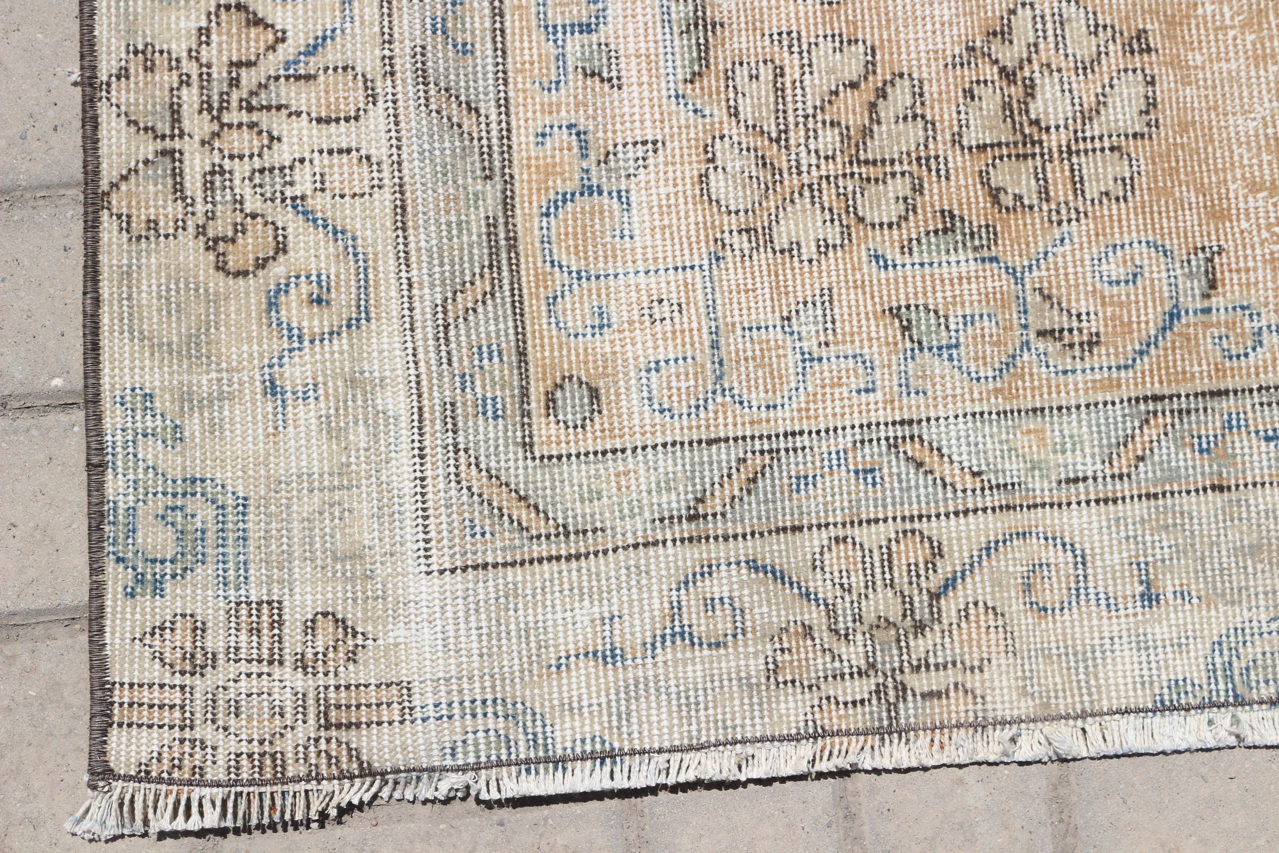 Vintage Rug, Kitchen Rug, Bedroom Rugs, Anatolian Rug, Turkish Rugs, Retro Rugs, Salon Rug, 5.9x9.7 ft Large Rug, Beige Moroccan Rugs