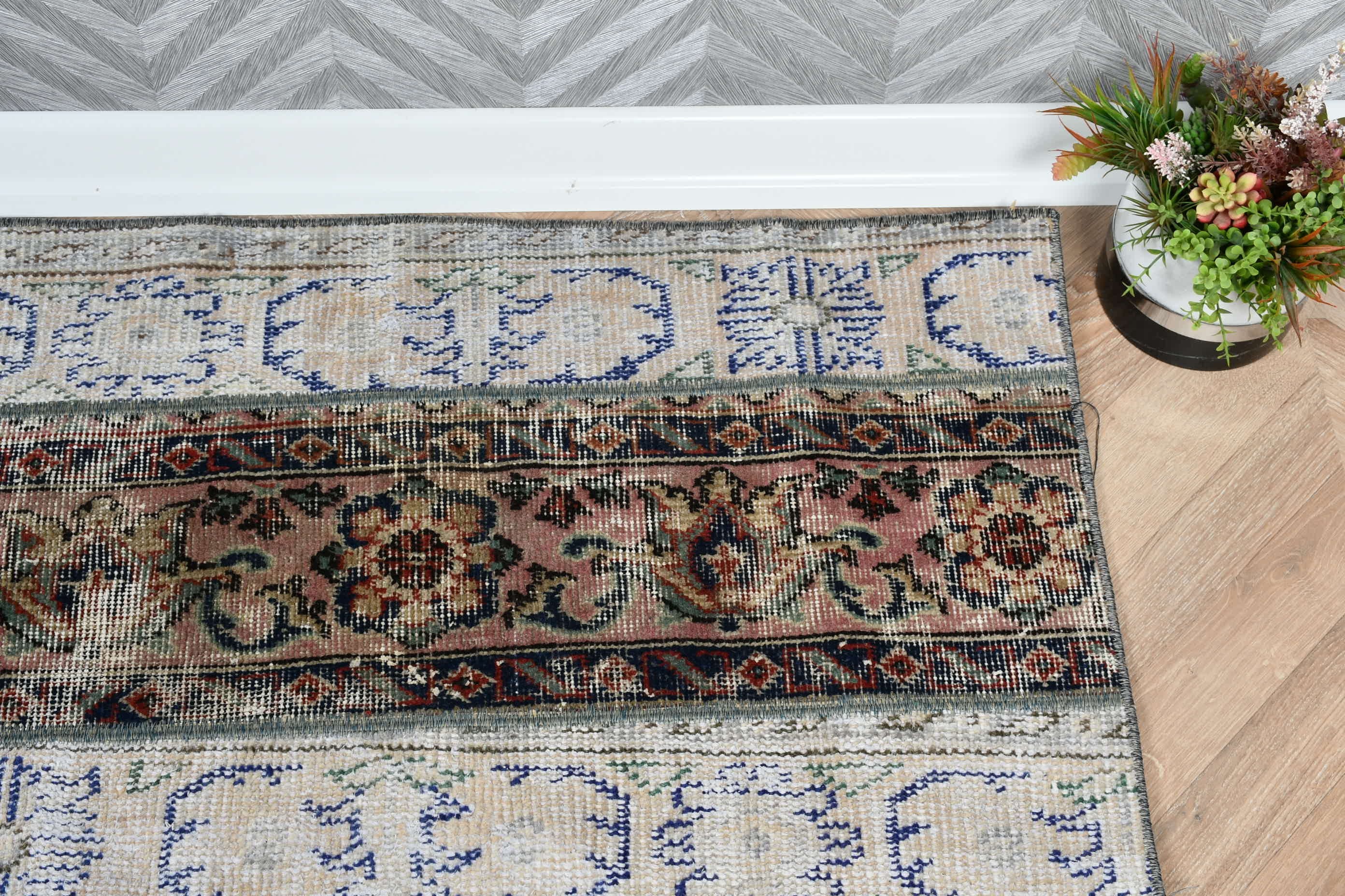 Bathroom Rug, 1.9x3.1 ft Small Rug, Bath Rug, Floor Rug, Art Rugs, Beige Wool Rugs, Rugs for Car Mat, Oushak Rug, Vintage Rug, Turkish Rug