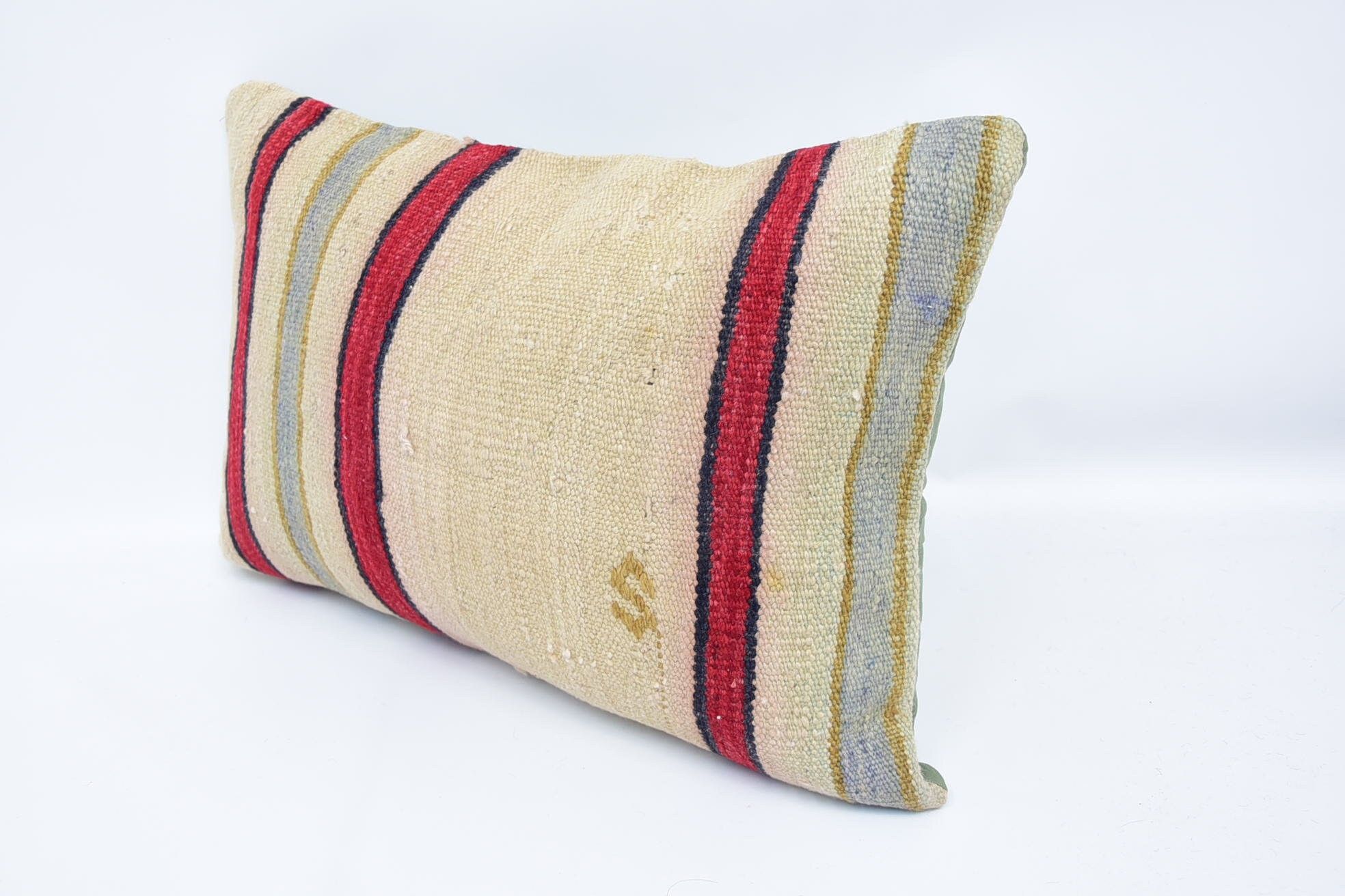 Boho Pillow, Shabby Chic Pillow Sham, Wholesale Pillow, 16"x24" Beige Pillow Cover, Kilim Cushion Sham, Vintage Kilim Throw Pillow