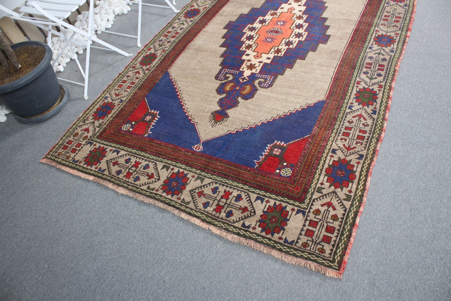 4.8x8.7 ft Büyük Halılar, Ev Dekor Halıları, Türk Halıları, Oturma Odası Halısı, Fas Halısı, Yemek Odası Halıları, Bej Ev Dekor Halısı, Vintage Halı