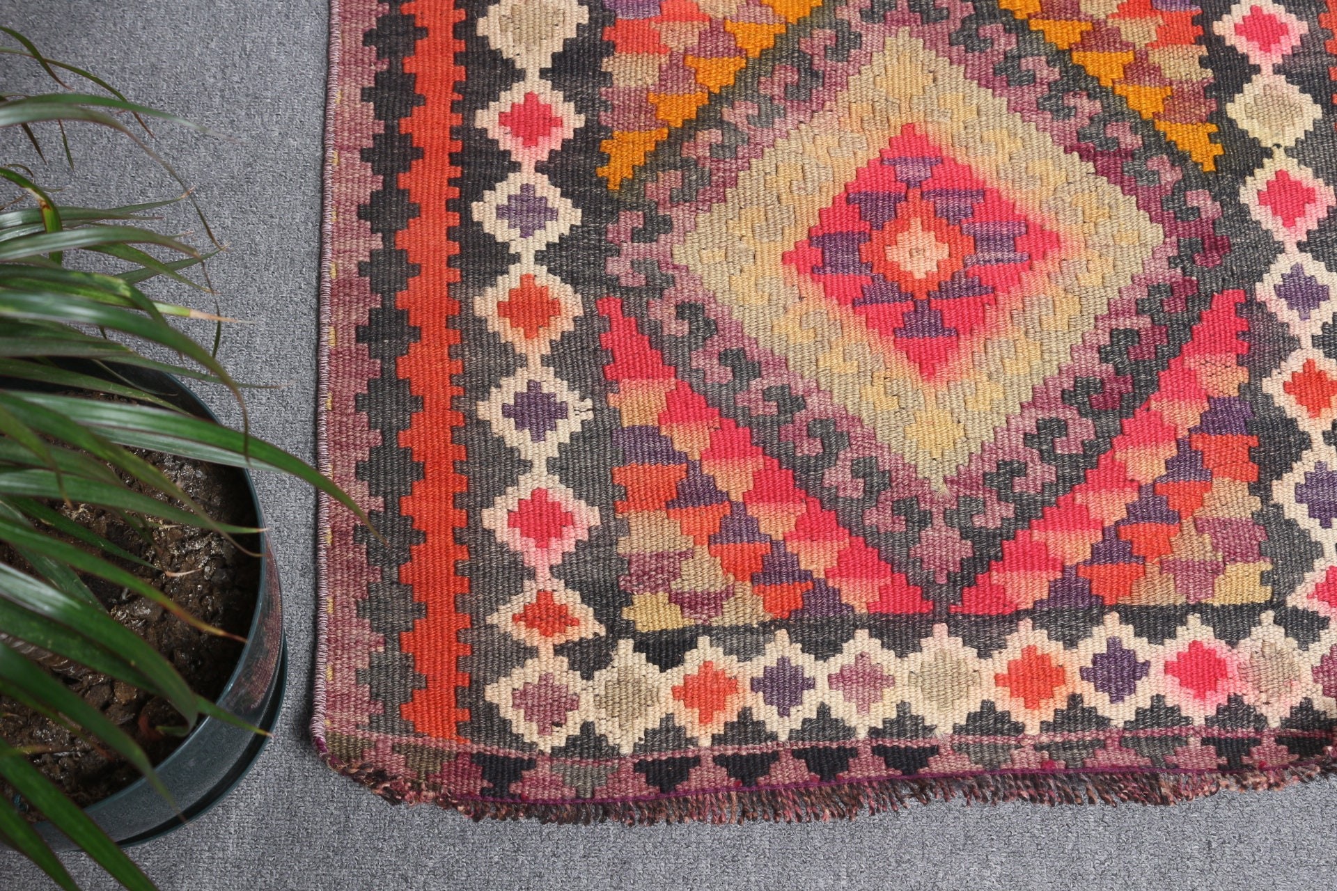 Koridor Halıları, Türk Halısı, Vintage Halı, Fas Halısı, Yün Halıları, Koridor Halısı, 2,5x10,6 ft Runner Halısı, Boho Halısı, Pembe Mutfak Halısı