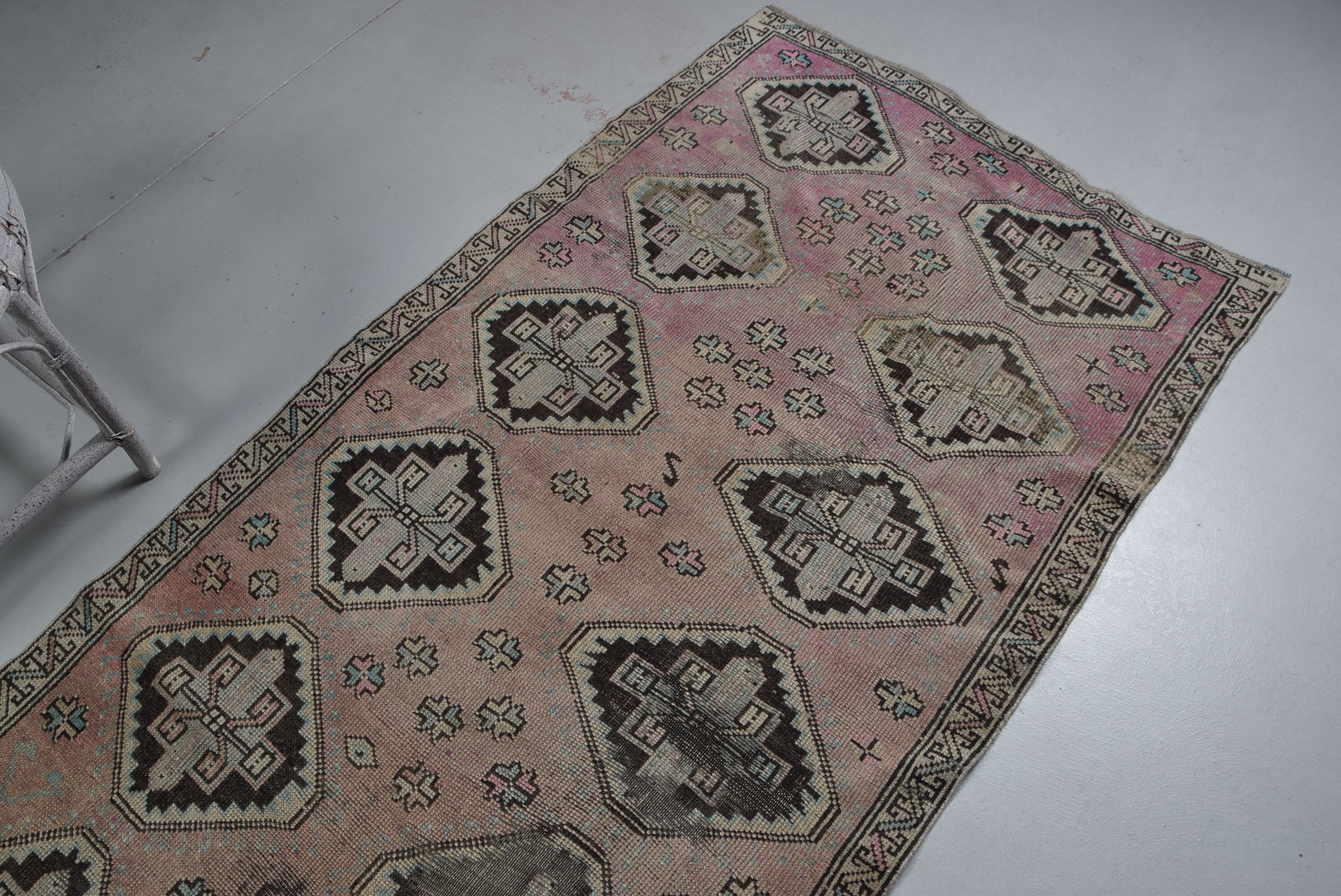 Oriental Rug, 3.4x10.4 ft Runner Rug, Vintage Rug, Old Rug, Hallway Rug, Anatolian Rugs, Turkish Rug, Rugs for Corridor, Red Home Decor Rug