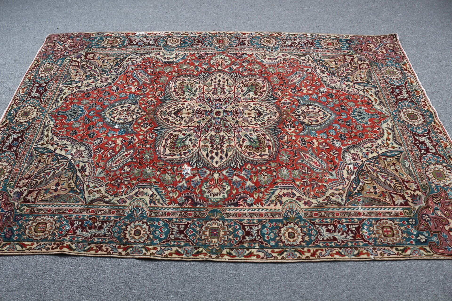 Oriental Rugs, Floor Rugs, Red Cool Rug, Turkish Rug, Nursery Rugs, 4.9x7.1 ft Area Rug, Bedroom Rugs, Rugs for Living Room, Vintage Rug