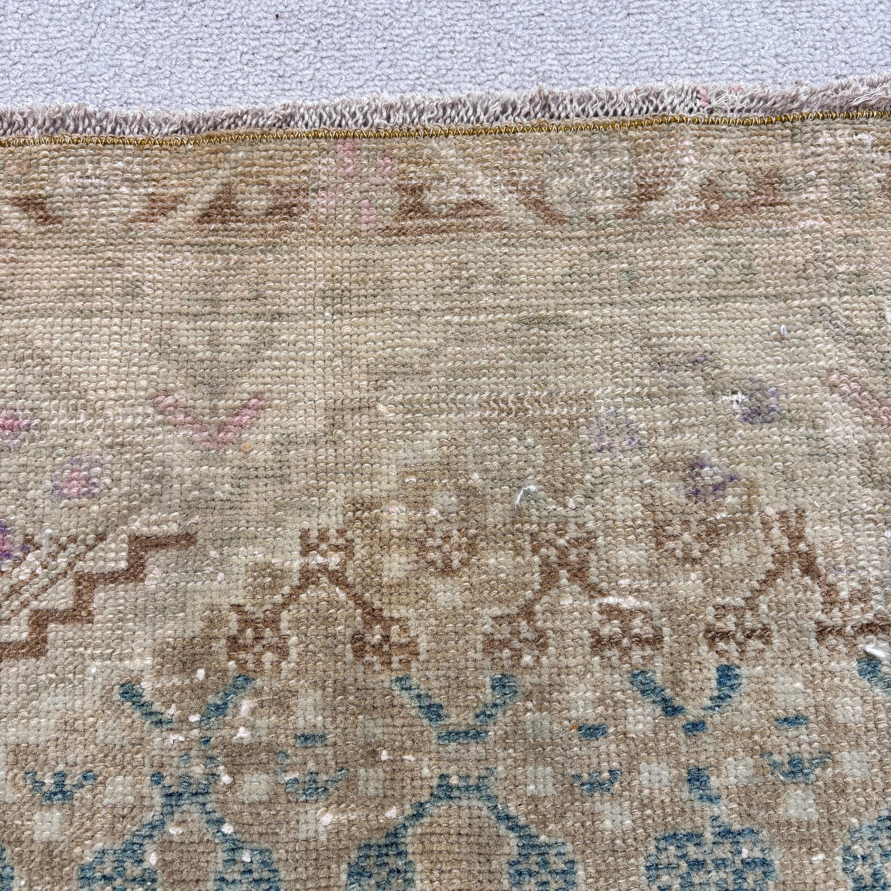 Vintage Halılar, Nötr Halı, 2.7x9 ft Runner Halı, Türk Halısı, Bej Düz Dokuma Halılar, Beni Ourain Runner için Halılar, Havalı Halı, Koridor Halıları