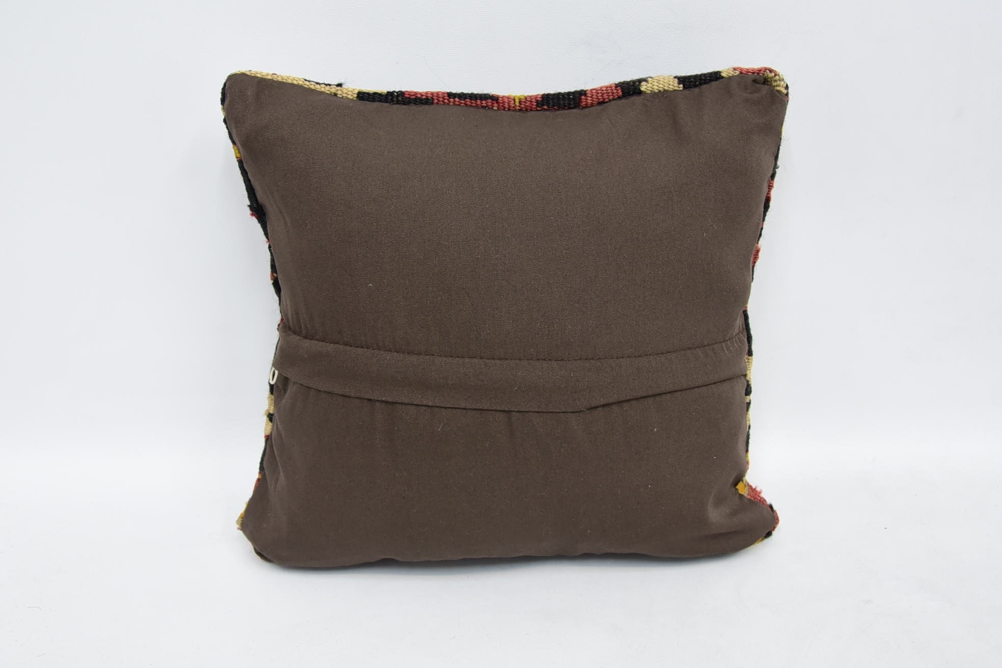 Retro Pillow Sham, Throw Kilim Pillow, Pillow for Sofa, Outdoor Patio Cushion Case, Home Decor Pillow, 12"x12" Brown Pillow Case