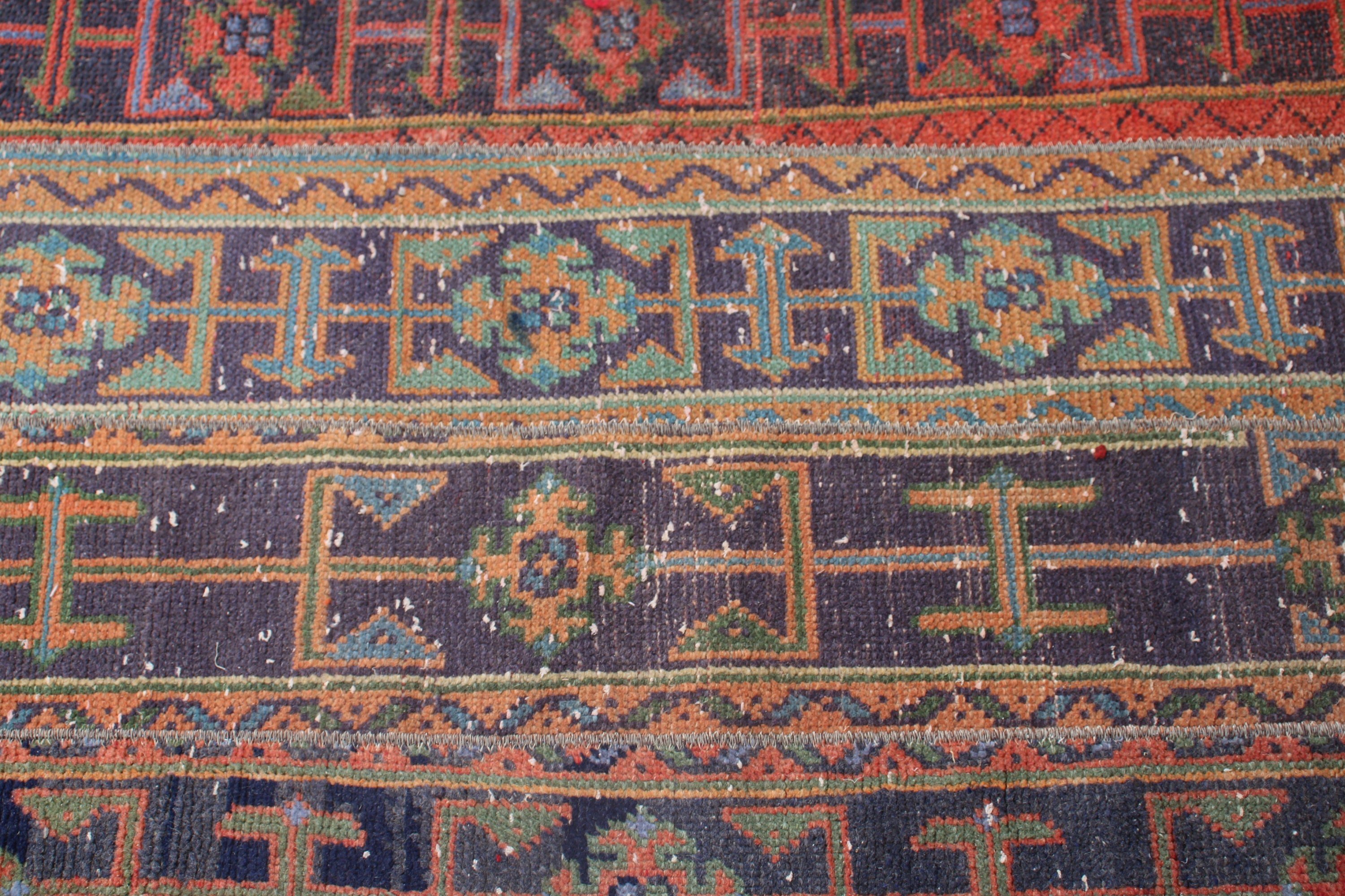 Küçük Alan Halısı, El Dokuma Halılar, Yatak Odası Halıları, 2,7x3,6 ft Küçük Halı, Boho Halı, Vintage Halı, Türk Halısı, Turuncu Geometrik Halılar