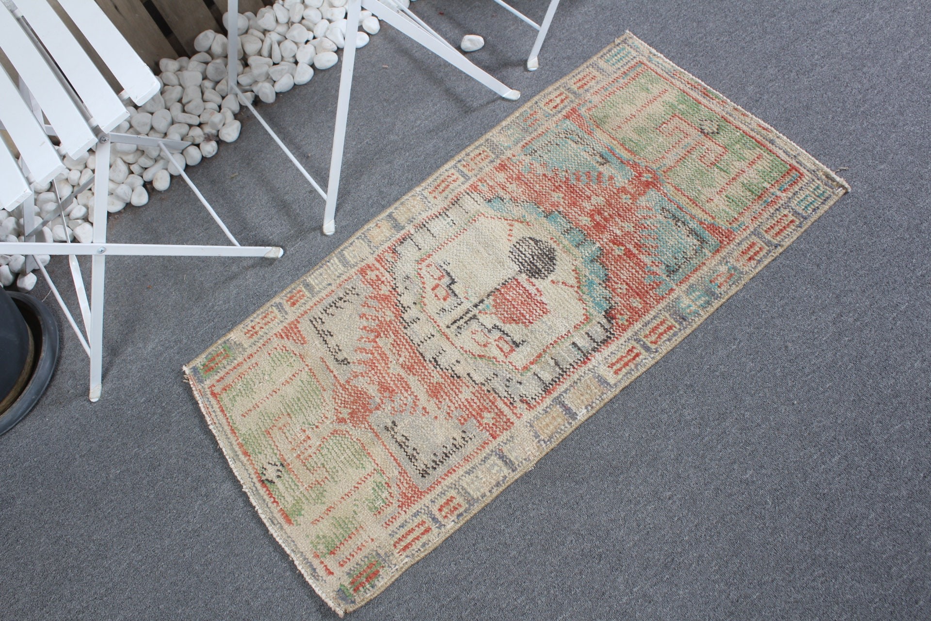 Rugs for Bath, Turkish Rug, Car Mat Rug, Door Mat Rugs, Floor Rug, Orange Antique Rugs, Vintage Rugs, Kitchen Rug, 1.8x3.4 ft Small Rug