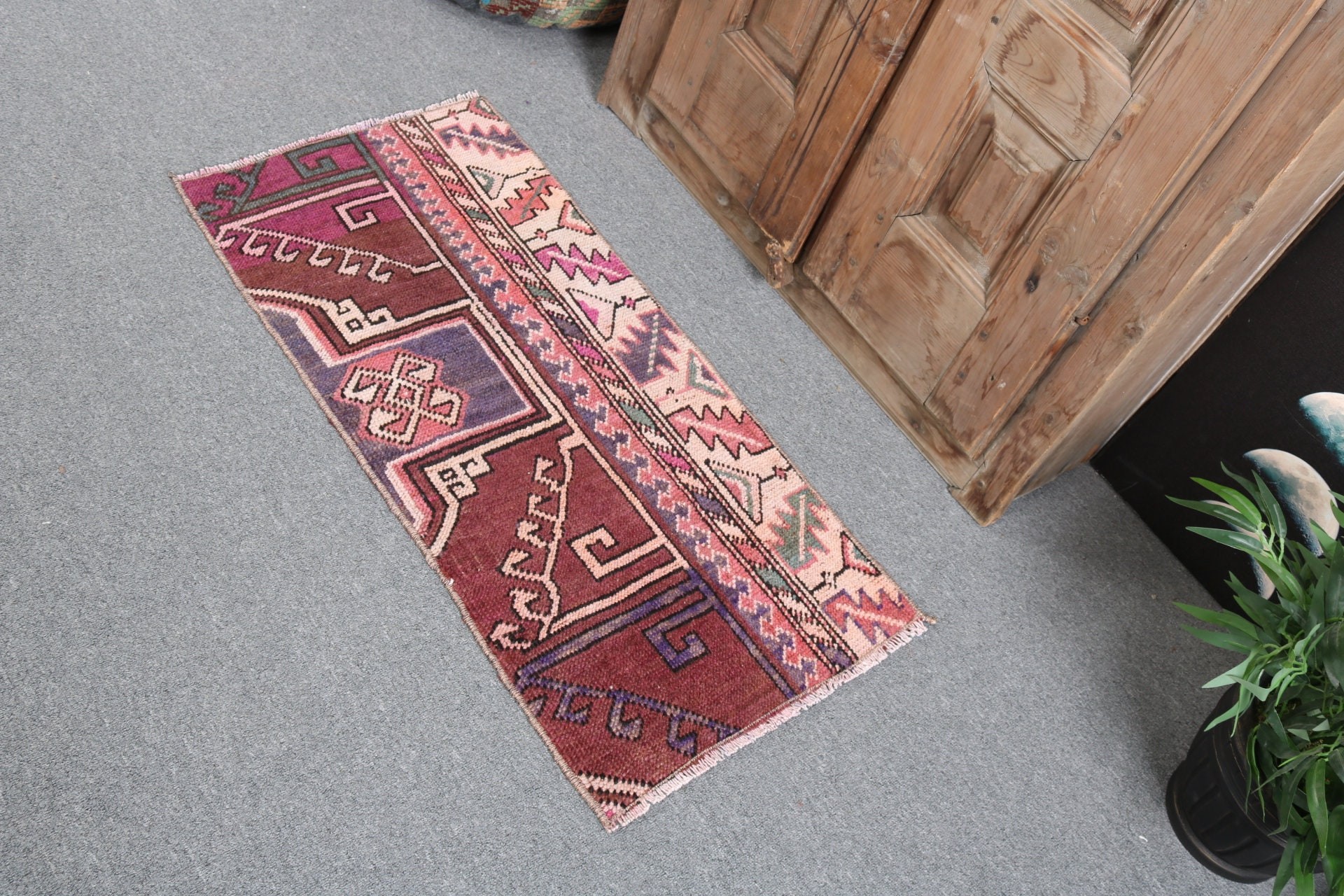 Turkish Rugs, Floor Rug, Vintage Rugs, Small Area Rug, Kitchen Rugs, 1.6x3.2 ft Small Rugs, Modern Rugs, Luxury Rugs, Purple Anatolian Rug