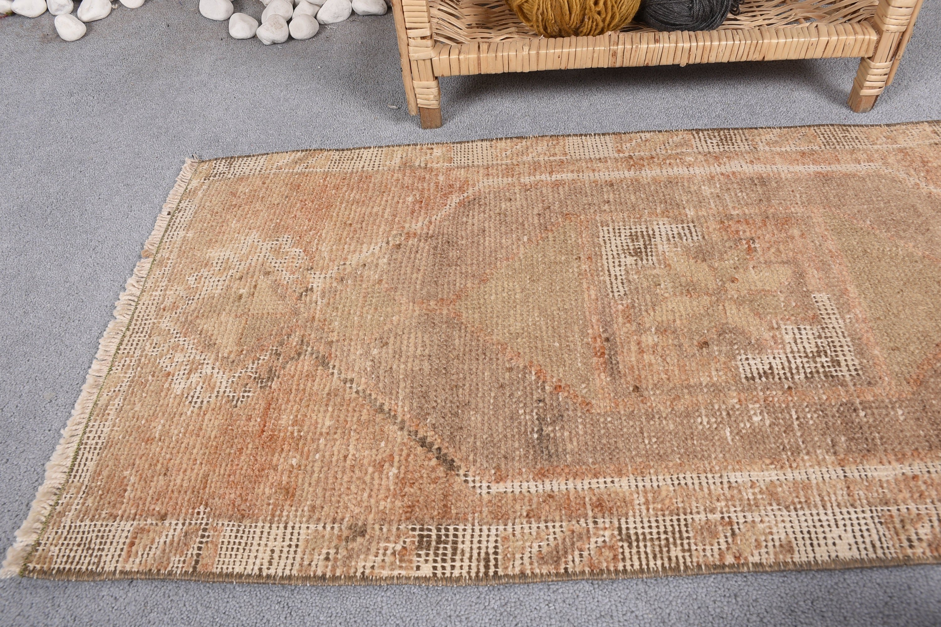 Bedroom Rug, Brown Antique Rugs, Vintage Rug, Rugs for Door Mat, Antique Rugs, 1.5x3.3 ft Small Rug, Door Mat Rug, Turkish Rugs, Cool Rugs