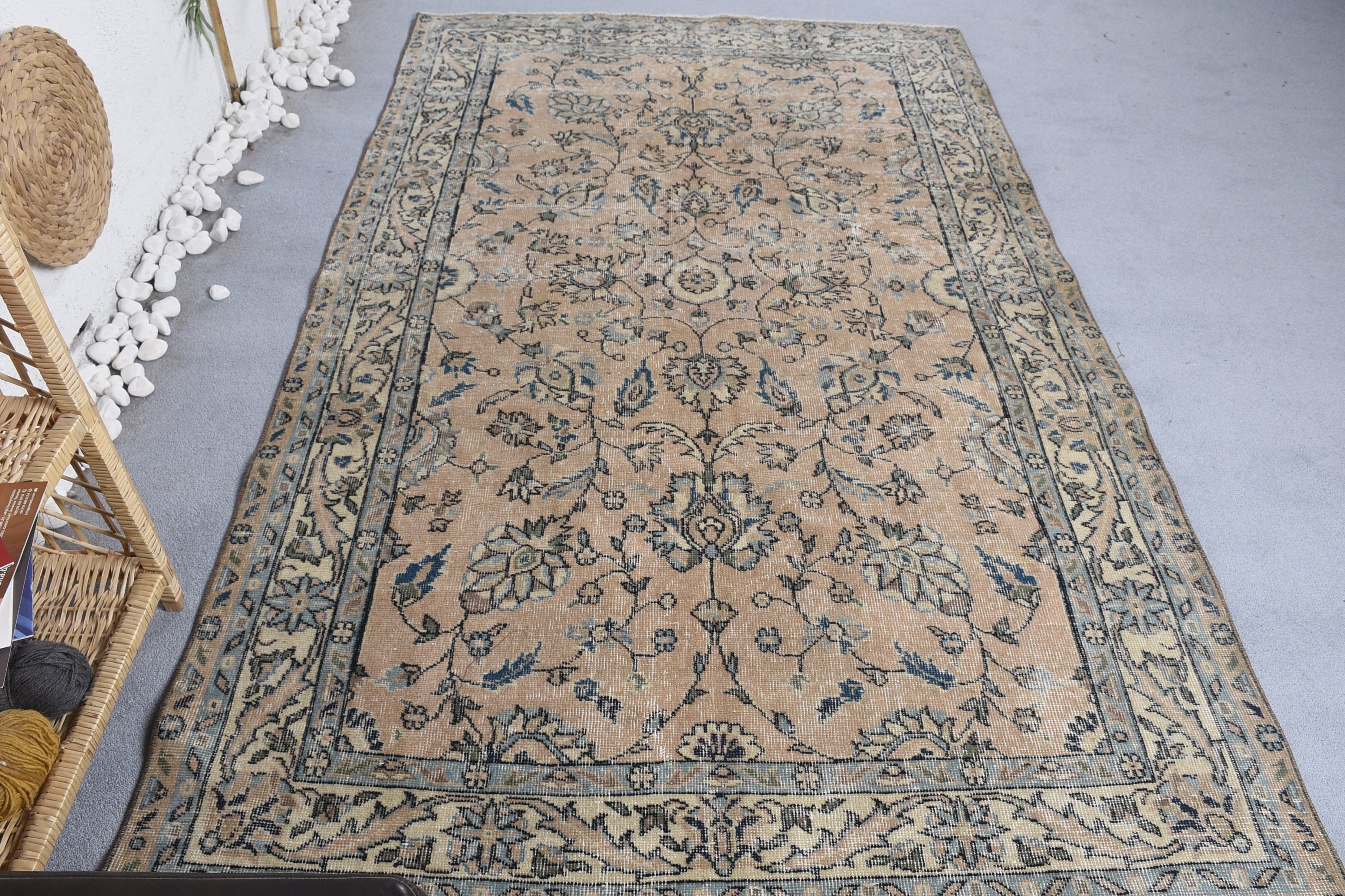 Doğal Halı, Yeşil Oushak Halılar, İç Mekan Halısı, Oryantal Halılar, Vintage Halılar, Türk Halıları, Alan Halıları, 4.8x8 ft Alan Halısı, Yer Halısı, Sanat Halısı