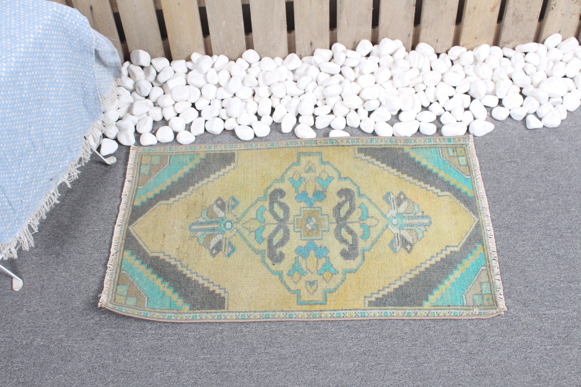 Yeşil Fas Halısı, Anadolu Halısı, Vintage Halı, Giriş Halıları, Araba Paspası Halıları, Havalı Halılar, Türk Halıları, 1.6x2.7 ft Küçük Halı, Çocuk Halısı