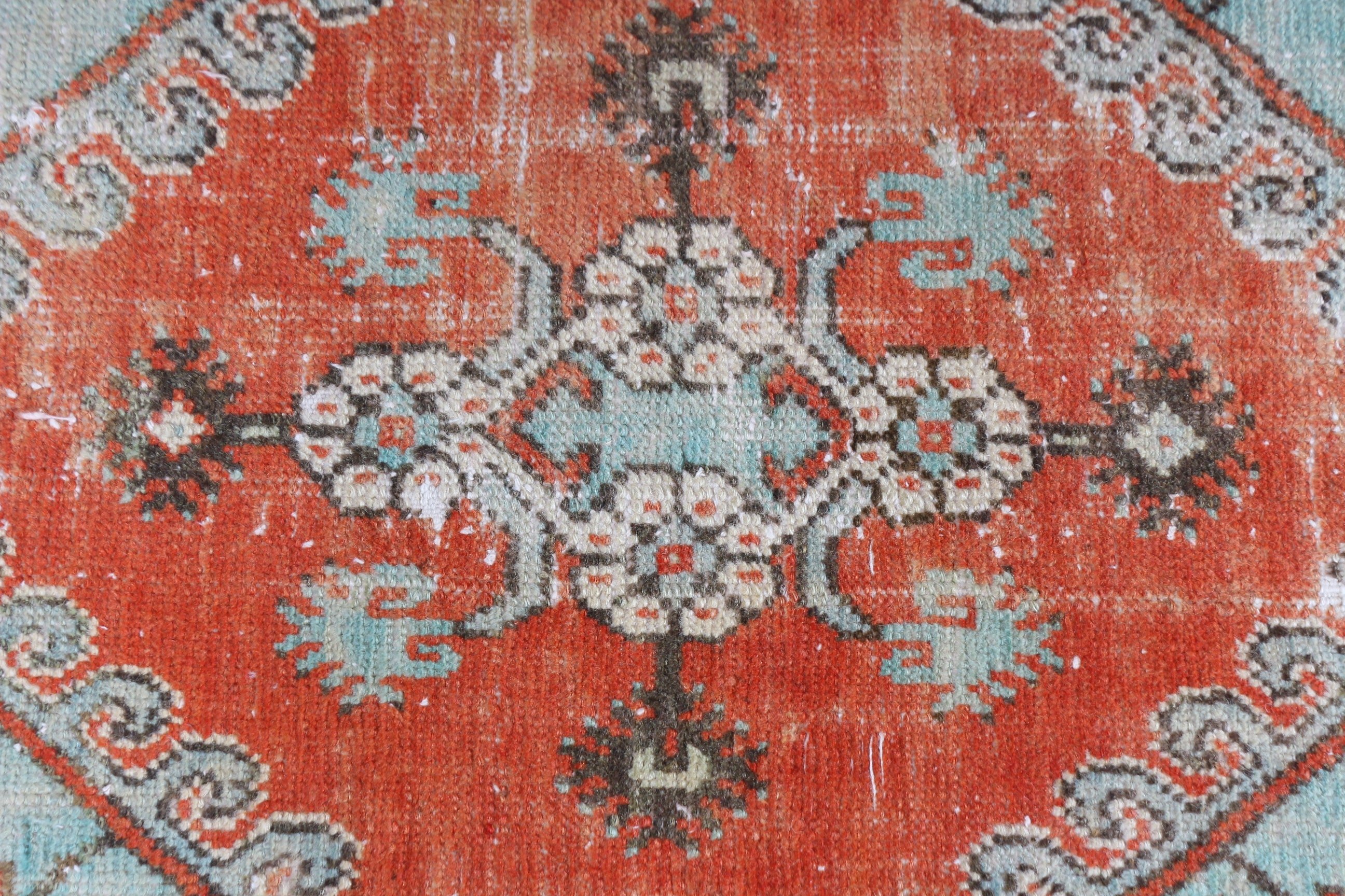 Duvara Asılı Halı, Turuncu Soğuk Halılar, Fas Halıları, Özel Halılar, Vintage Halılar, 1.6x2.6 ft Küçük Halı, Banyo Halıları, Yün Halılar, Türk Halıları