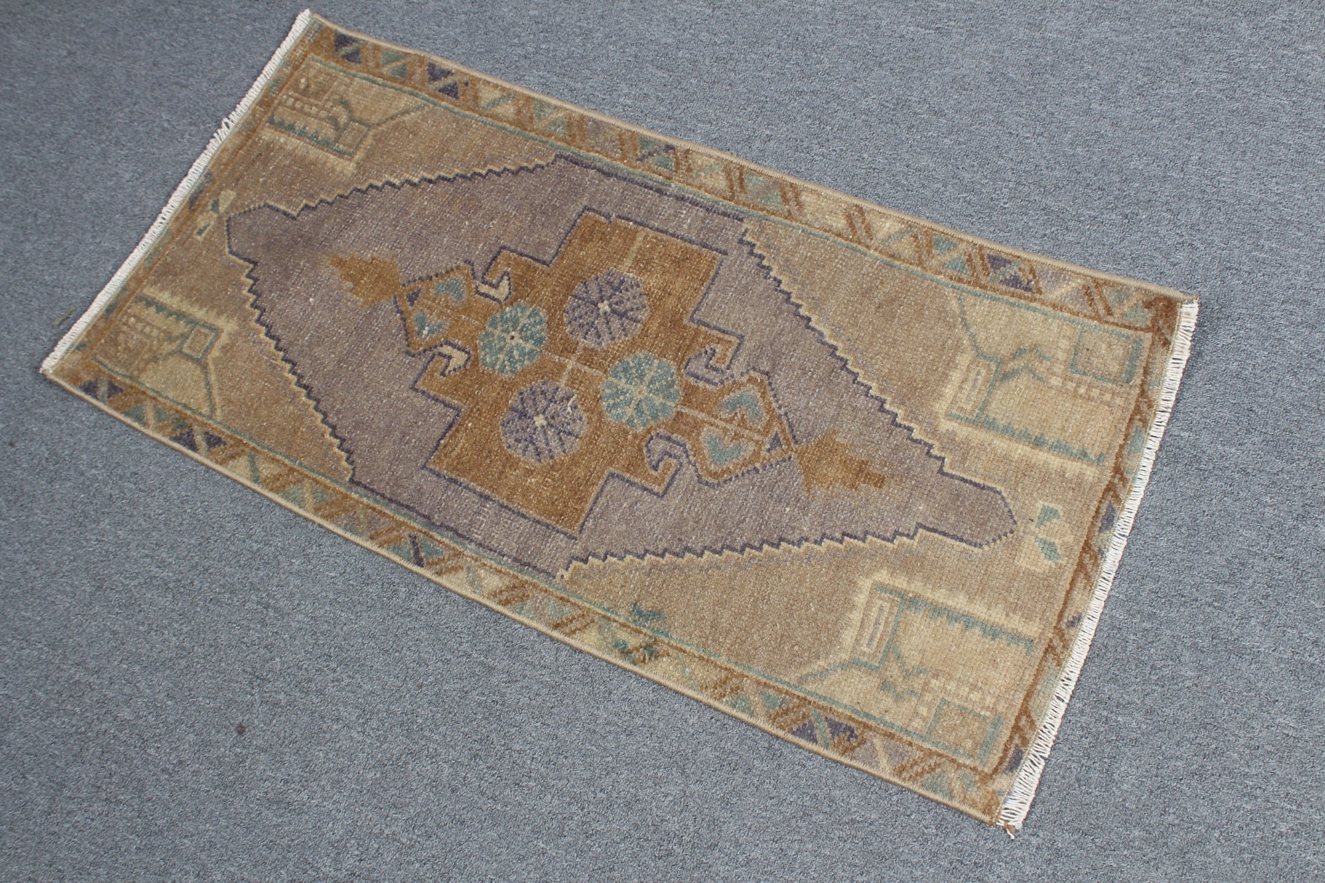 Floor Rugs, Vintage Rugs, 1.5x3.1 ft Small Rug, Turkish Rugs, Nursery Rug, Pastel Rug, Rugs for Car Mat, Brown Anatolian Rug, Kitchen Rug