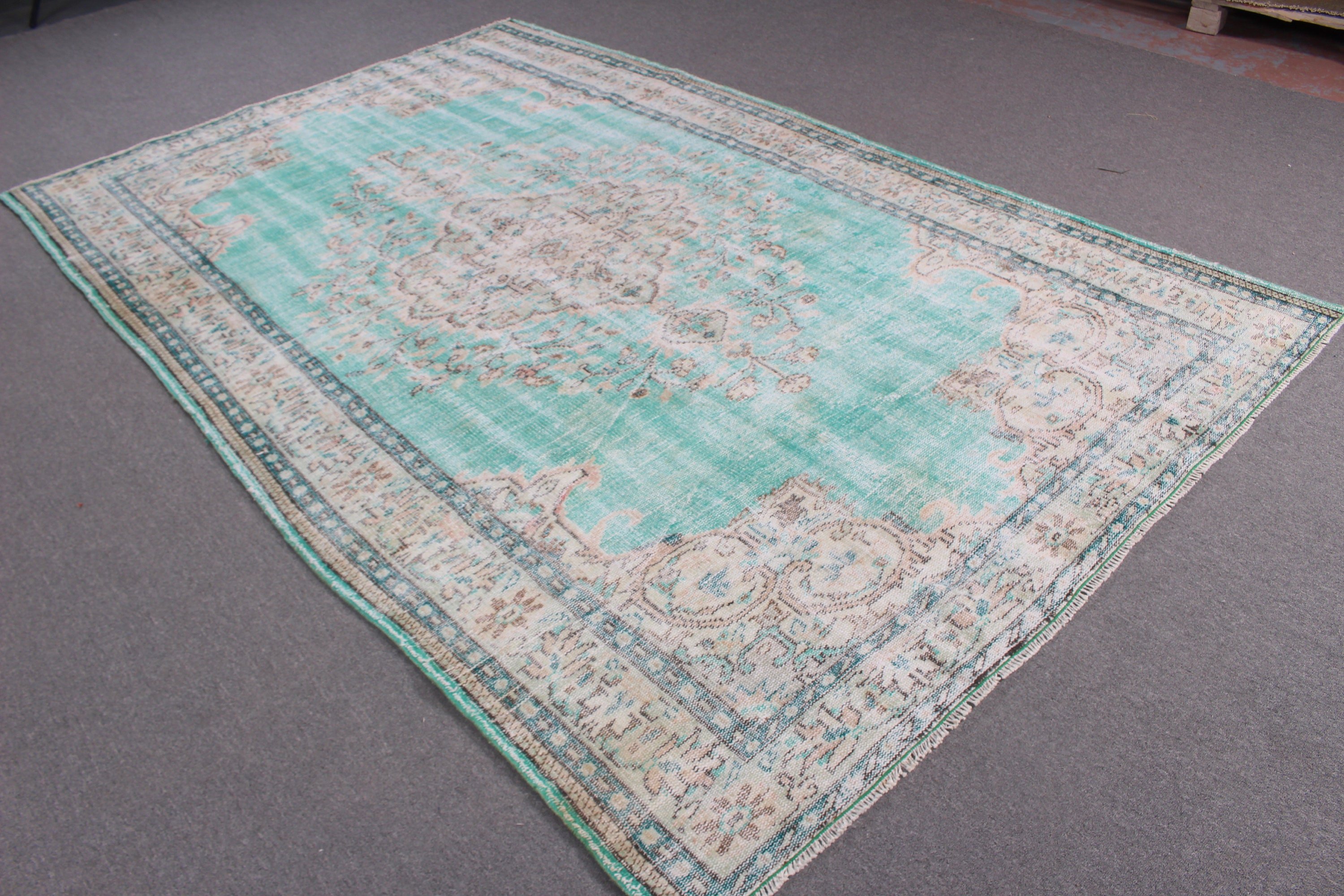 Türk Halısı, Büyük Boho Halıları, Vintage Halılar, Yatak Odası Halıları, 6,3x9,5 ft Büyük Halı, Bej Boho Halısı, Aztek Halıları, Düz Dokuma Halılar, Ev Dekorasyonu Halıları