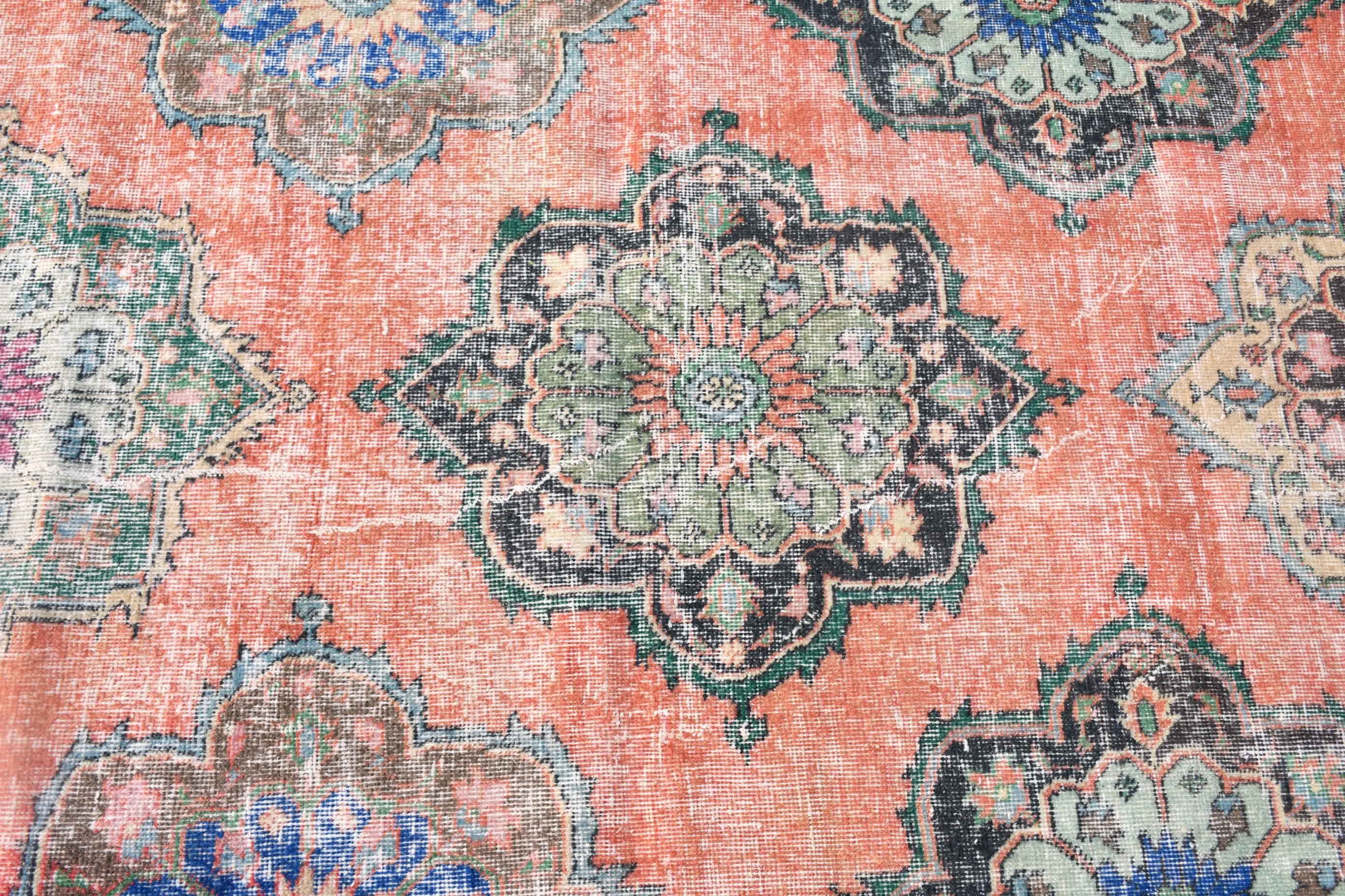 Rugs for Bedroom, 3.3x7 ft Accent Rug, Turkish Rug, Orange Oriental Rug, Floor Rugs, Antique Rugs, Entry Rugs, Vintage Rugs, Bedroom Rug