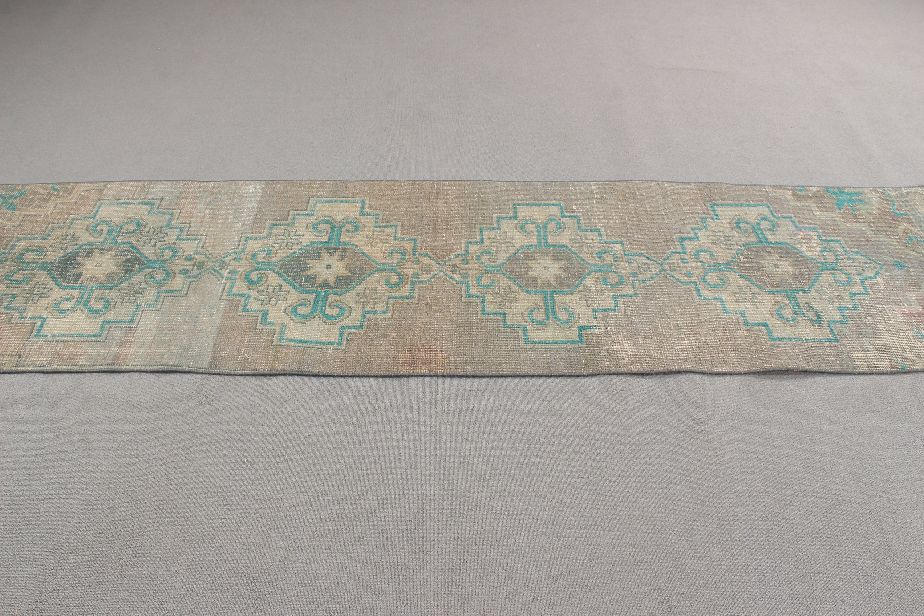 Hallway Rugs, Vintage Rug, 2.1x9.2 ft Runner Rugs, Turkish Rug, Green Kitchen Rugs, Bedroom Rugs, Beni Ourain Runner Rugs, Floor Rug