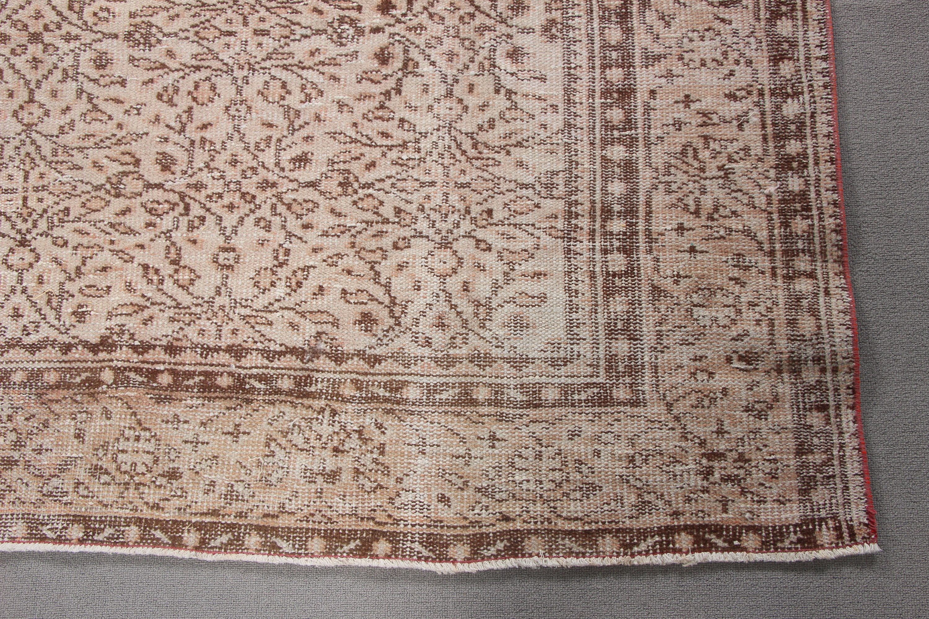 Türk Halısı, Boho Halısı, 6.2x9.4 ft Büyük Halı, Yemek Odası Halısı, Vintage Halı, Geometrik Halı, Türk Salon Halısı Halıları, Bej Soğuk Halı, Salon Halısı