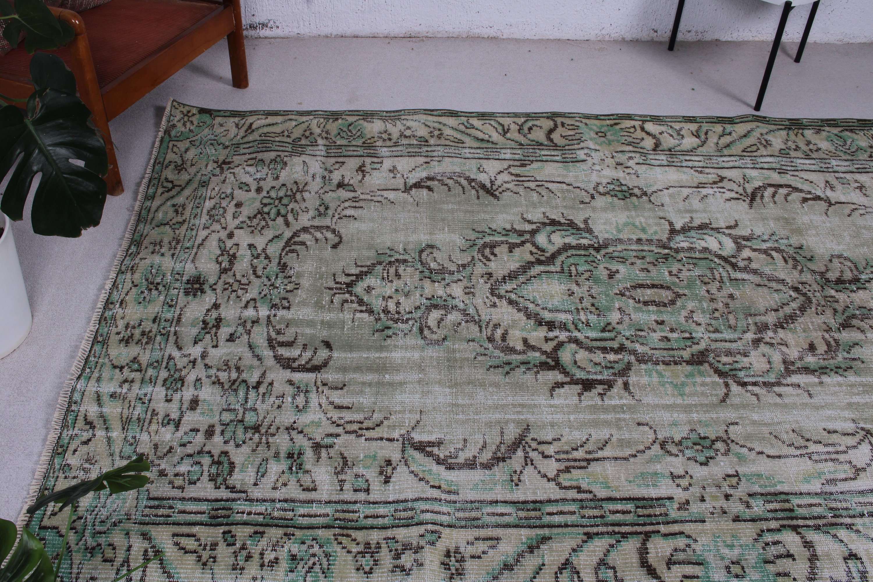 Nötr Halı, 5,5x8,3 ft Büyük Halılar, Türk Halıları, Büyük Boho Halıları, Kahverengi Yatak Odası Halıları, Vintage Halı, Lüks Halı, Yemek Odası Halısı, Modern Halı