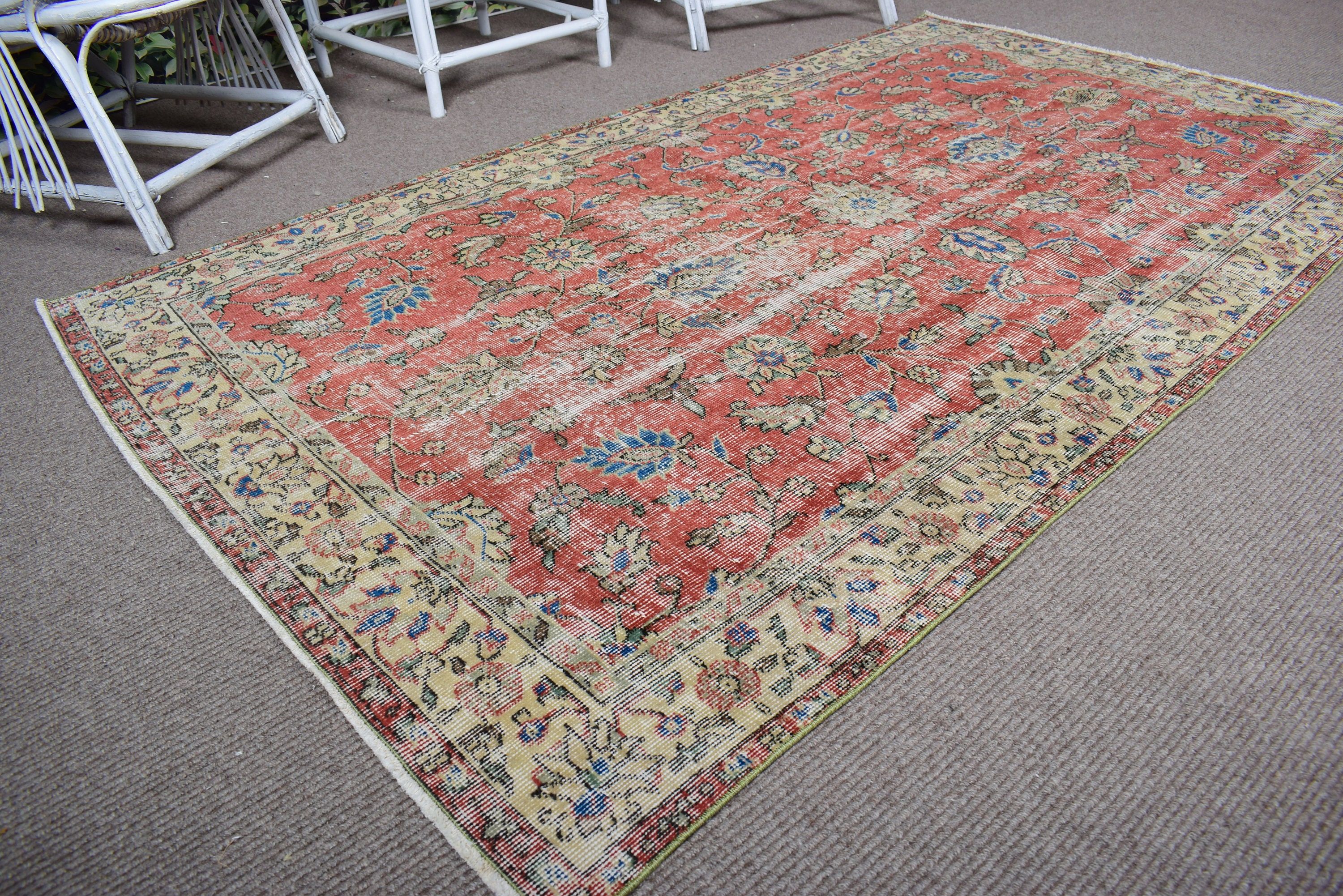 Red Neutral Rugs, Vintage Rugs, Living Room Rug, Flatweave Rug, Turkish Rugs, Floor Rug, Tribal Rugs, Moroccan Rugs, 4.3x7.3 ft Area Rugs