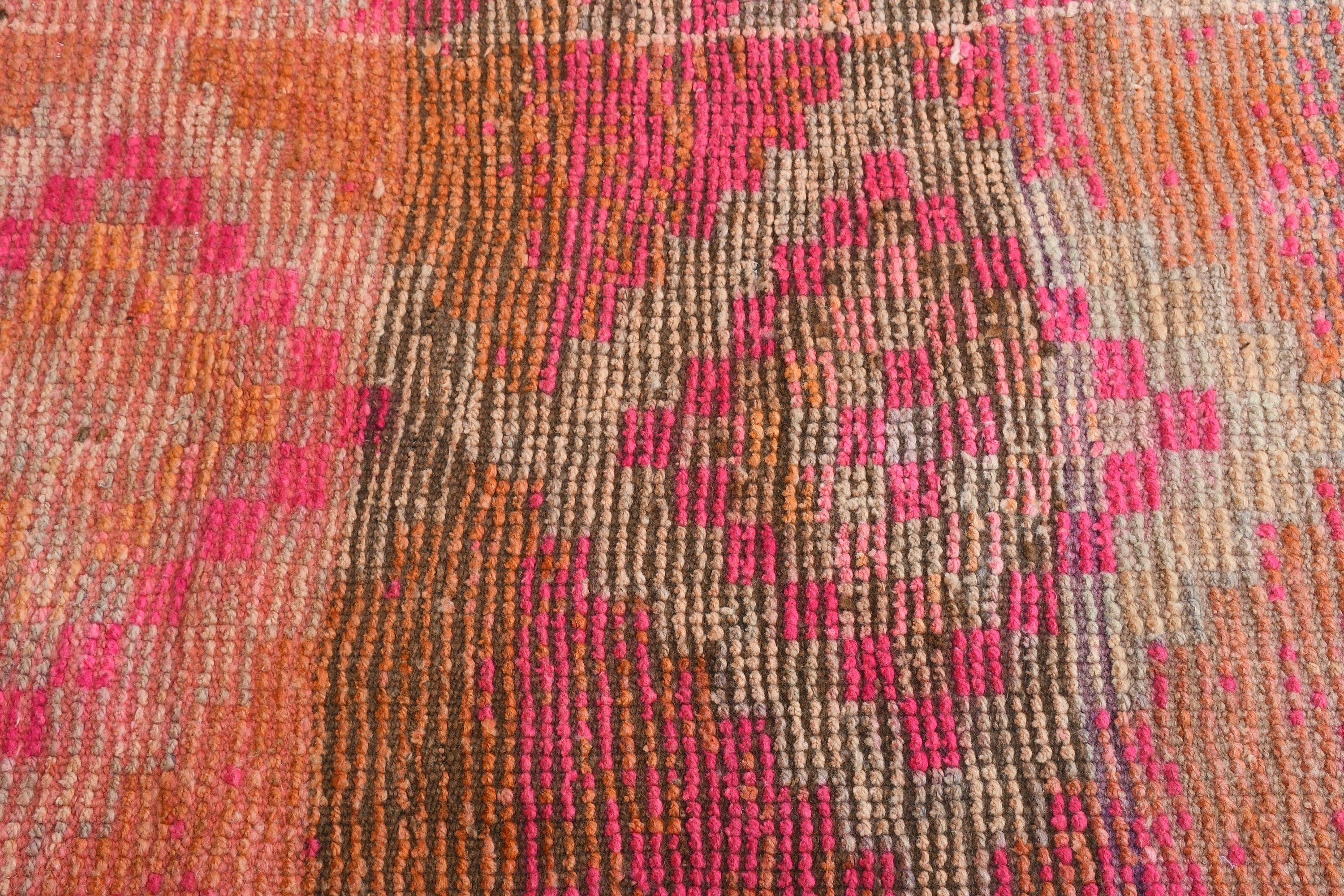 Corridor Rug, Turkish Rug, Oushak Rug, Vintage Rug, Rugs for Kitchen, Orange Oriental Rug, Pale Rugs, Oriental Rug, 2.4x11.5 ft Runner Rug