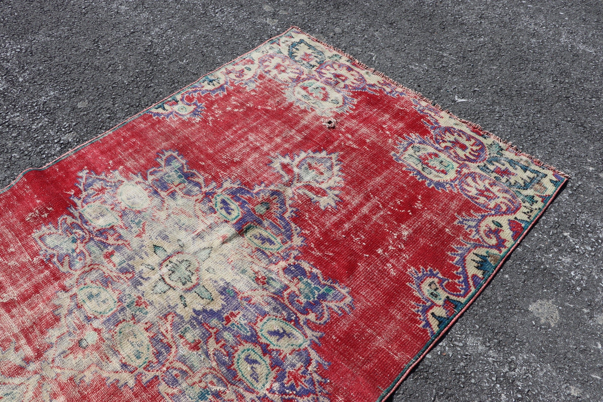 Kitchen Rug, Red Anatolian Rugs, Bedroom Rugs, Dining Room Rug, Turkish Rug, Wool Rug, Vintage Rug, 4.9x8.3 ft Large Rugs, Handwoven Rug