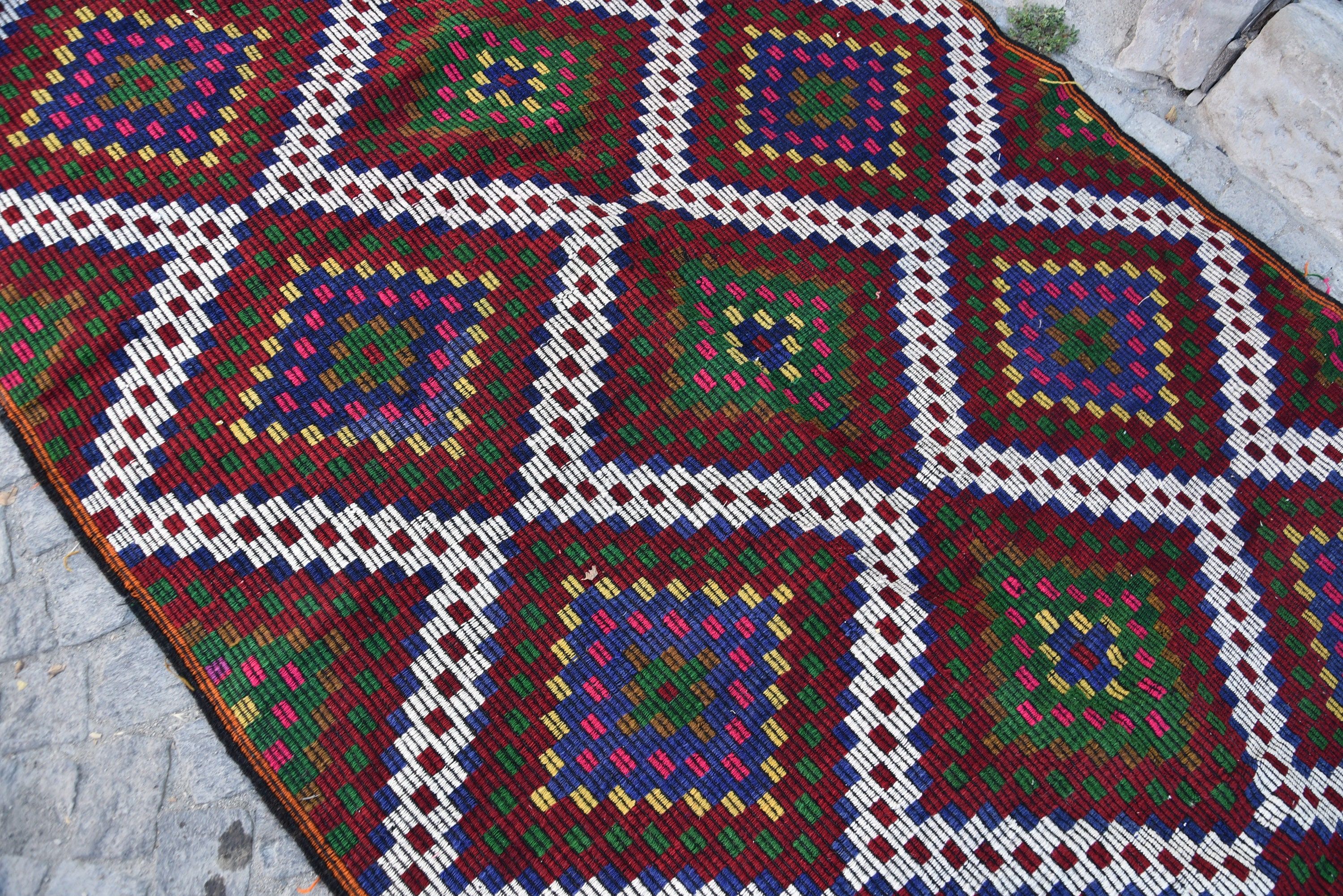 Yemek Odası Halıları, Yemek Odası Halısı, Kilim, 6.1x11.4 ft Büyük Halılar, Vintage Halılar, Türk Halıları, Yatak Odası Halısı, Fas Halısı, Salon Halıları