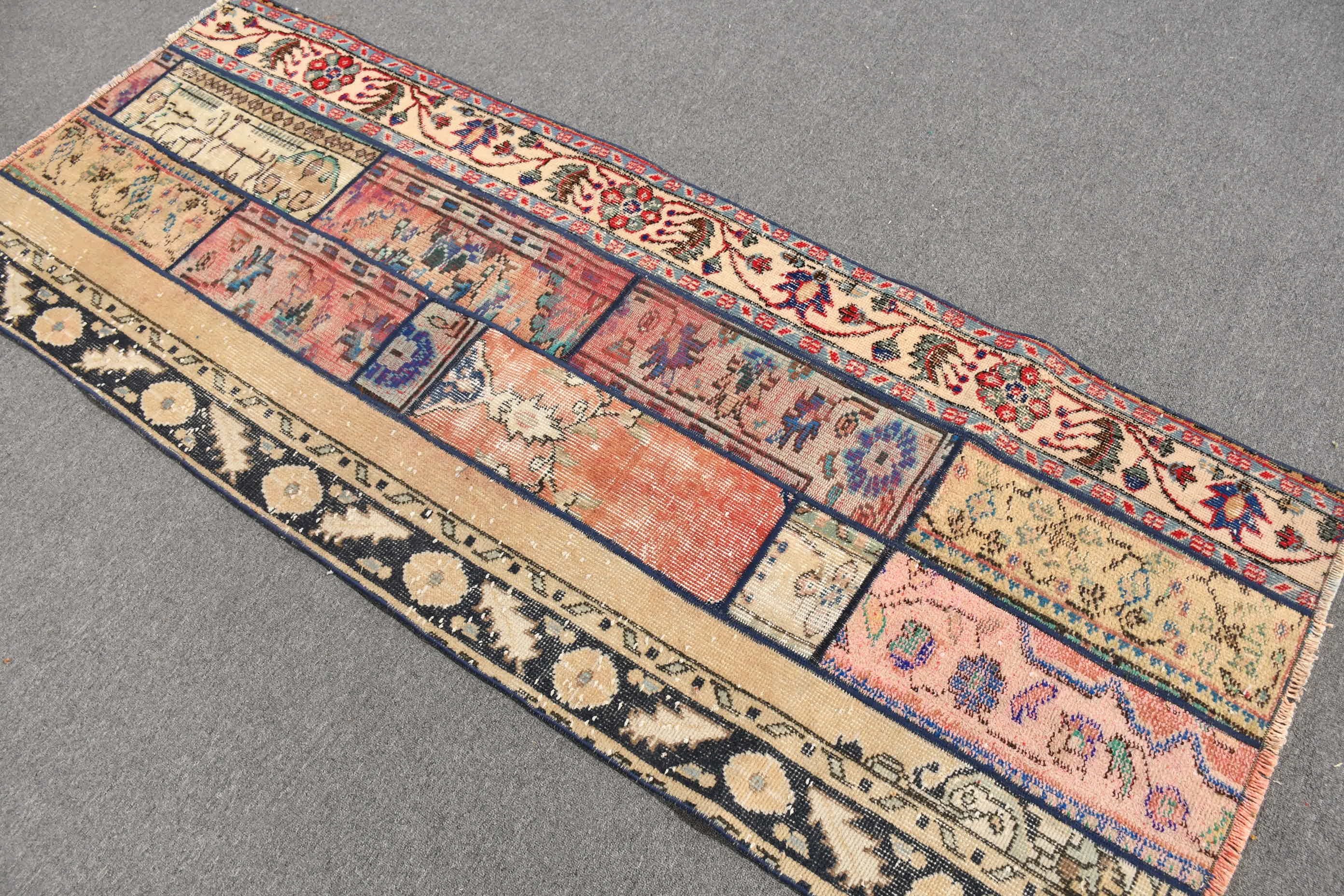 Oushak Rug, Rugs for Hallway, Red Home Decor Rugs, Vintage Rug, Stair Rugs, Anatolian Rug, 2.7x7 ft Runner Rugs, Hallway Rug, Turkish Rug