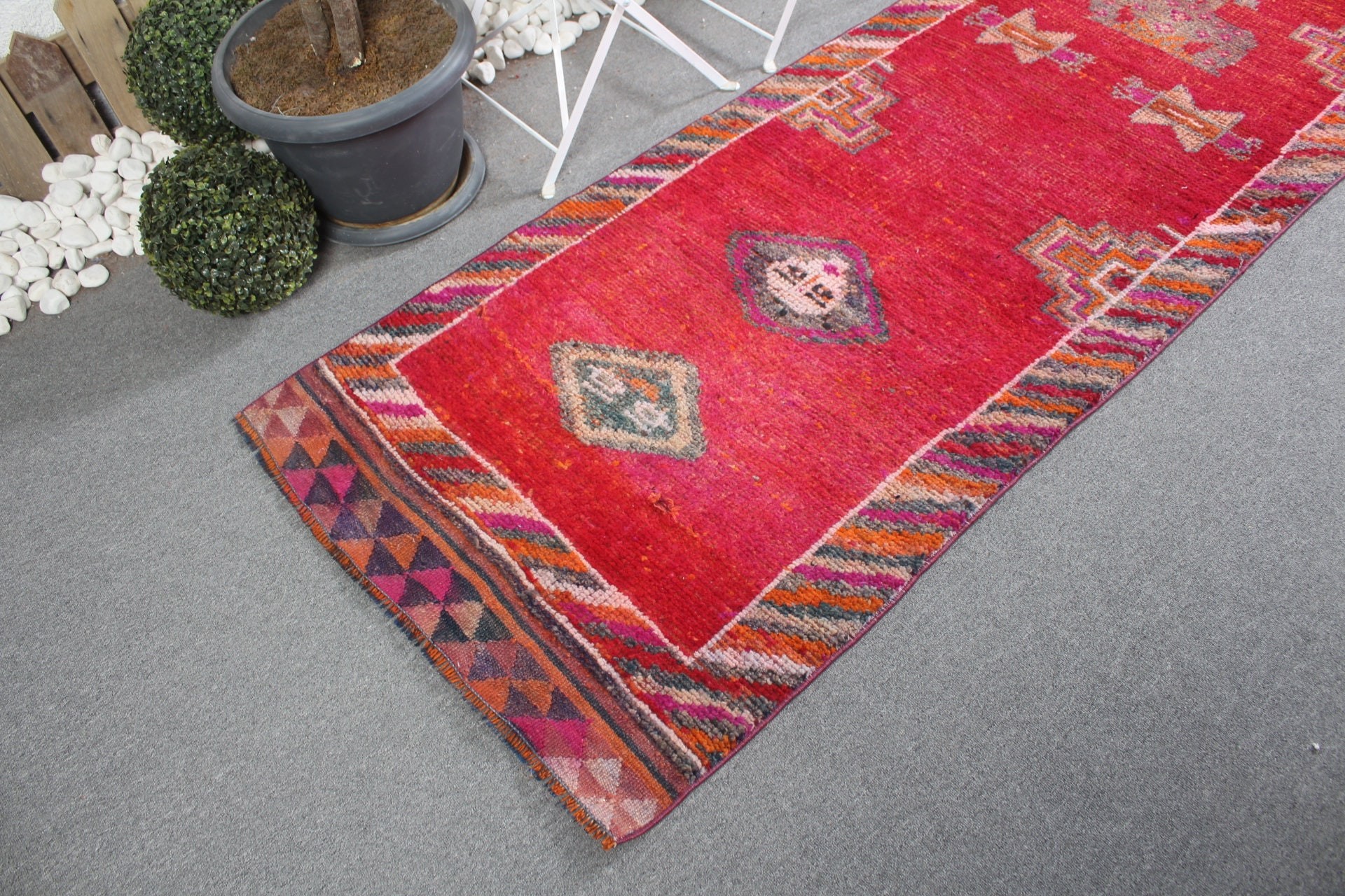 Rugs for Runner, Turkish Rug, 2.9x9.1 ft Runner Rugs, Stair Rug, Red Moroccan Rug, Vintage Rug, Cool Rug, Corridor Rug