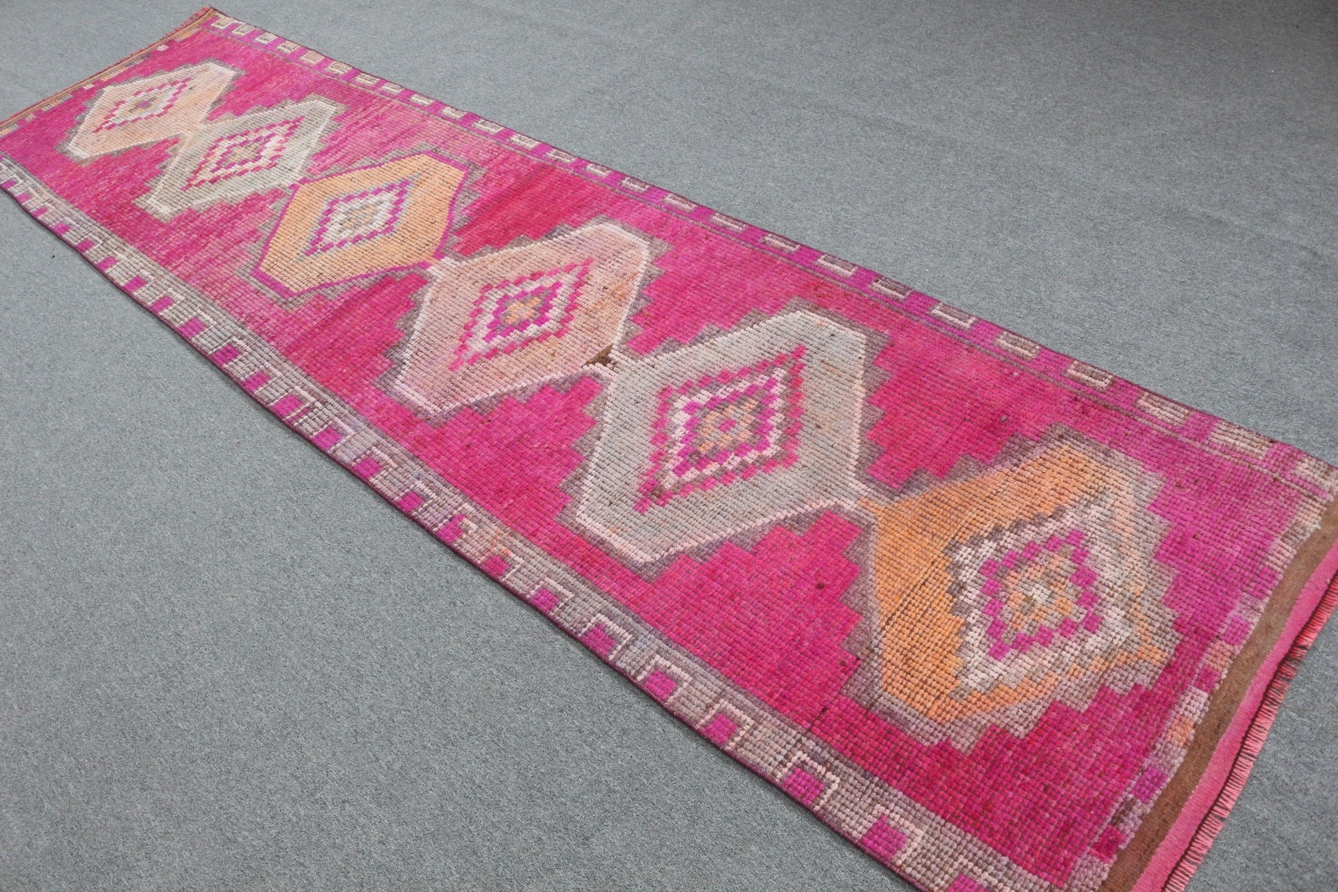 Vintage Rugs, Nomadic Rug, Turkish Rug, Purple Moroccan Rug, Home Decor Rug, Stair Rug, 2.9x11 ft Runner Rug, Kitchen Rug, Corridor Rug