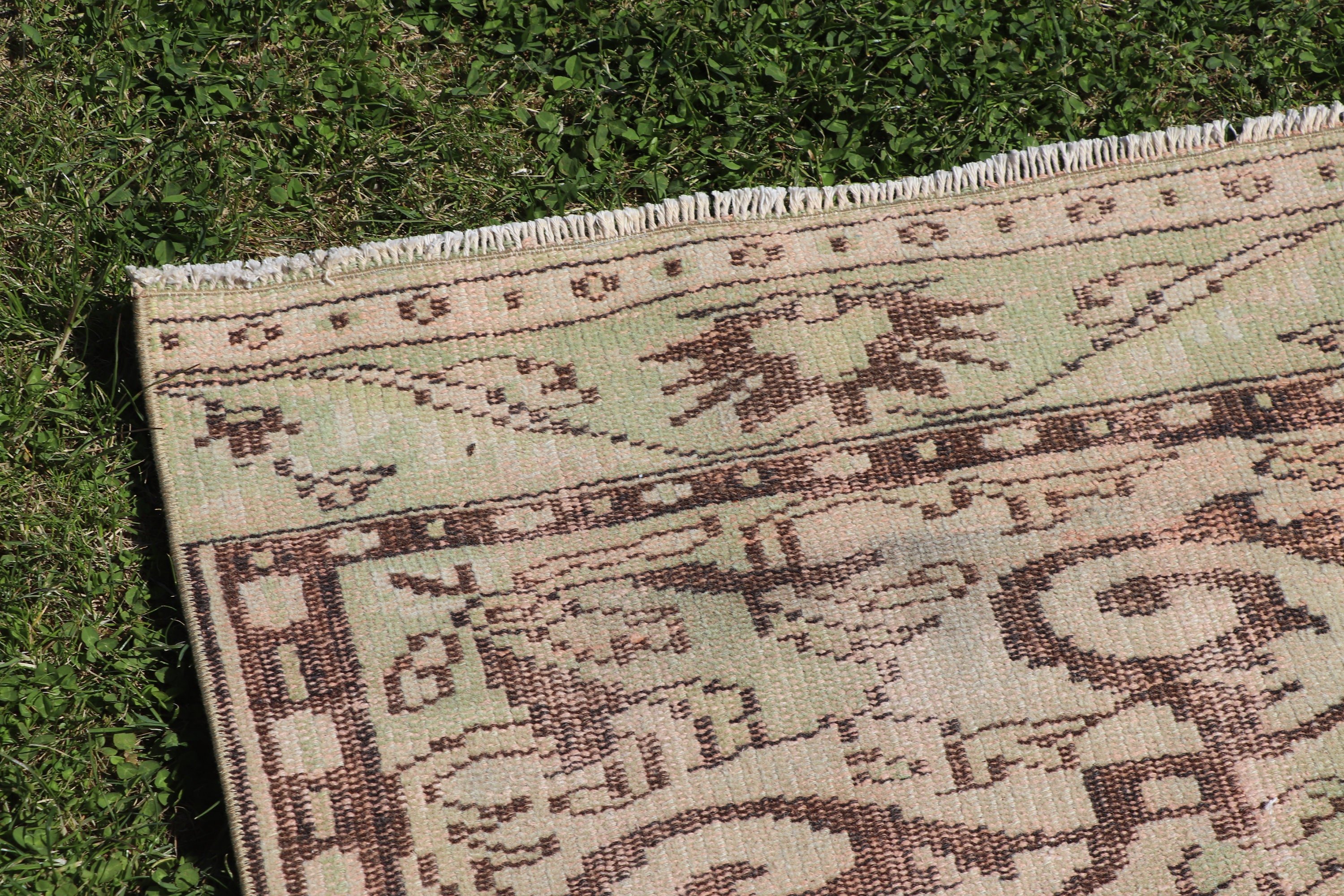 Yemek Odası Halıları, Geometrik Halılar, Vintage Halı, Nötr Halı, Yeşil Ev Dekorasyonu Halıları, 4.5x9.1 ft Büyük Halı, Türk Halısı, Oturma Odası Halısı