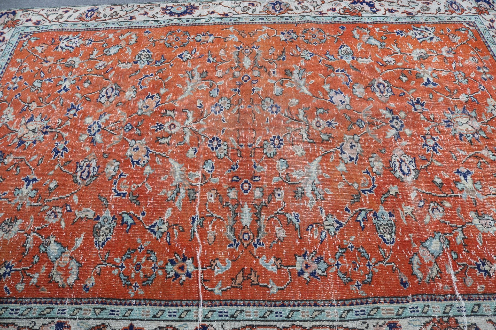 Büyük Oushak Halıları, Yemek Odası Halıları, Kırmızı Açıklama Halıları, Fas Halıları, Geometrik Halı, Vintage Halılar, Türk Halısı, 6,3x9,7 ft Büyük Halı