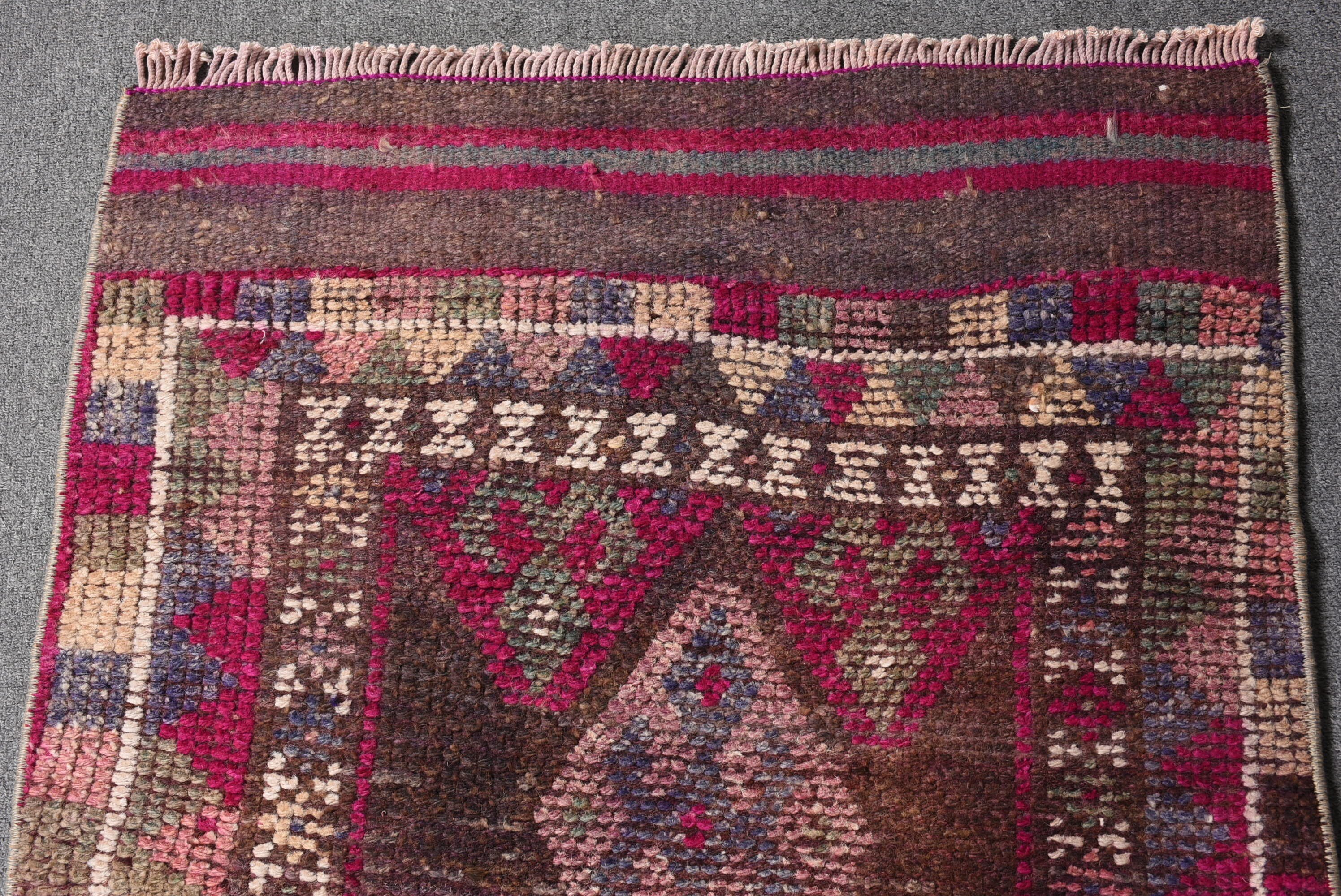 Purple Bedroom Rugs, Rugs for Kitchen, Stair Rug, Cool Rugs, 2.6x11.7 ft Runner Rugs, Antique Rug, Vintage Rugs, Turkish Rug, Corridor Rug