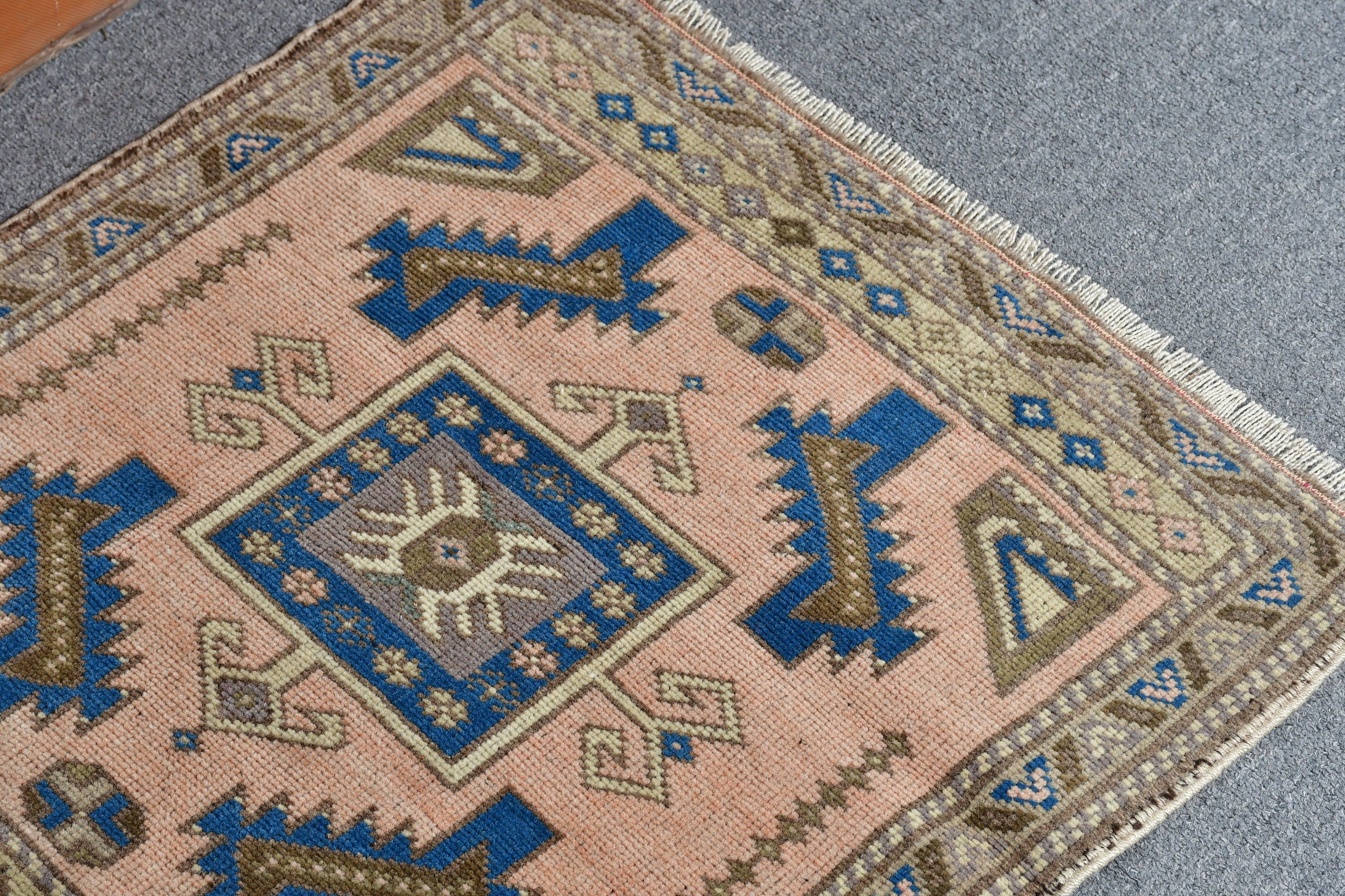 Old Rug, Kitchen Rugs, Door Mat Rug, Brown Bedroom Rug, Vintage Rugs, Bathroom Rug, Home Decor Rug, 1.9x2 ft Small Rugs, Turkish Rug