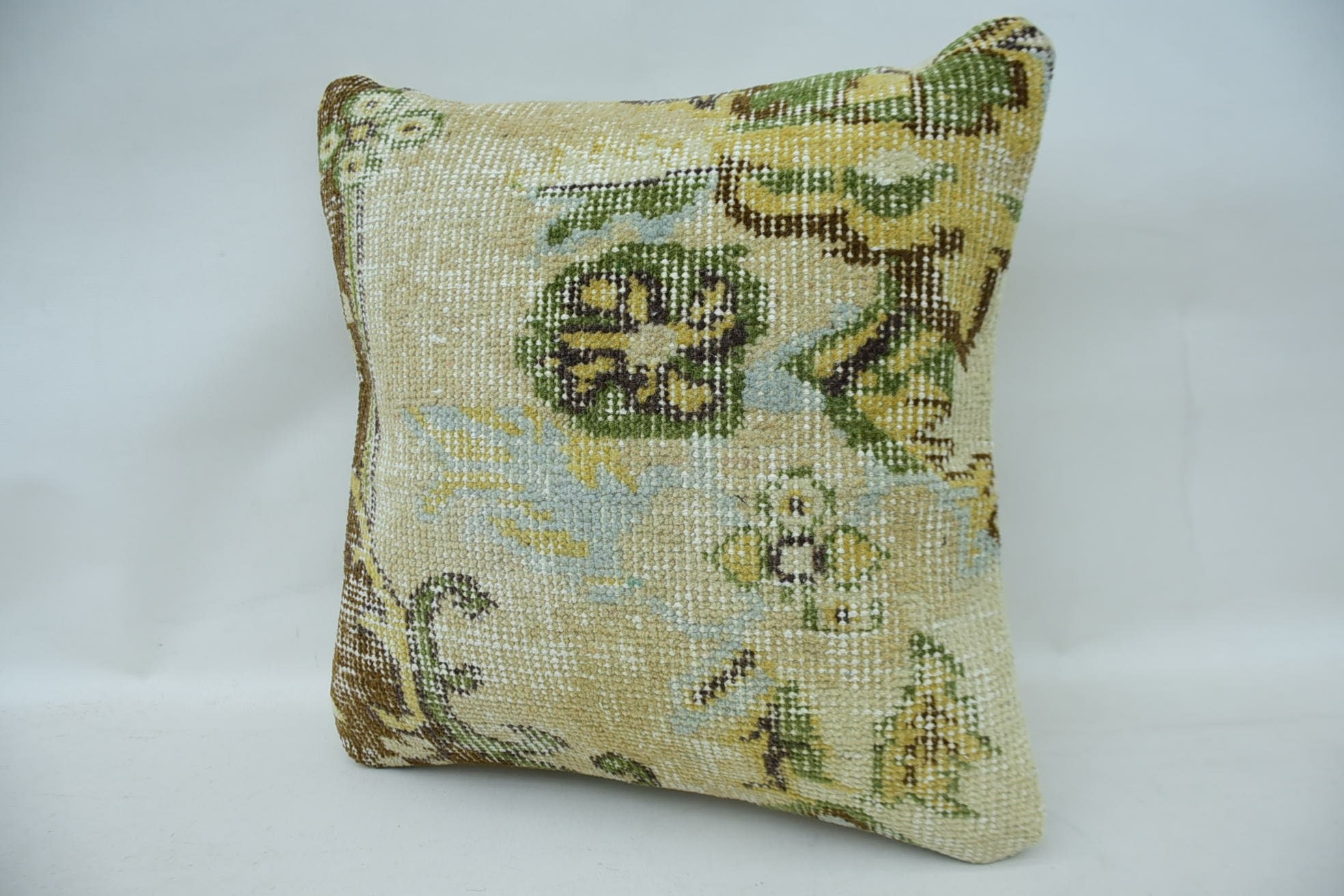 Kilim Pillow Cover, Kilim Cushion Sham, 16"x16" Beige Cushion Cover, Car Cushion, Accent Pillow Case, Throw Kilim Pillow