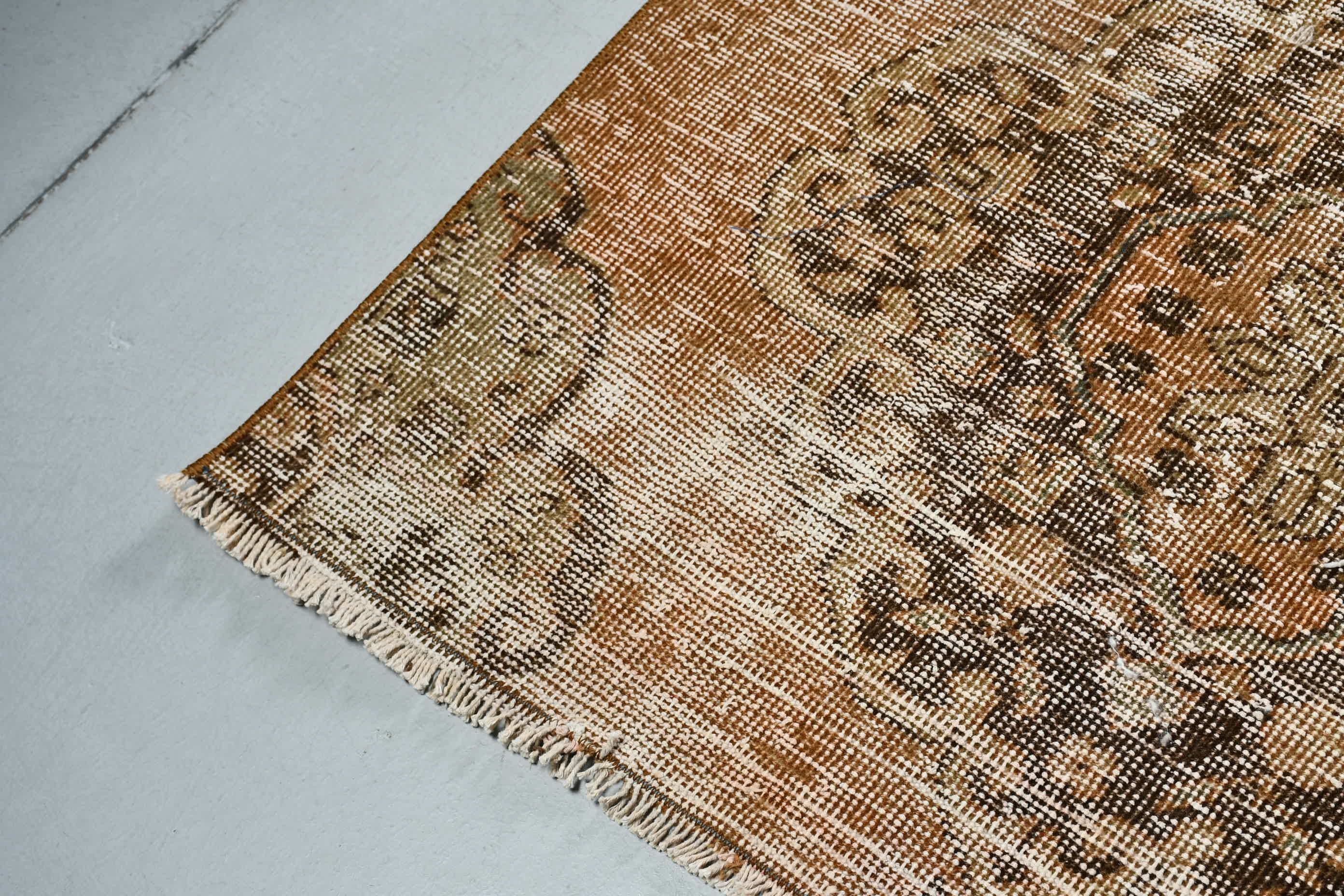 Oriental Rug, Brown Cool Rug, Corridor Rugs, Vintage Rug, Hallway Rug, Abstract Rugs, Turkish Rugs, 2.9x8.7 ft Runner Rug, Home Decor Rug