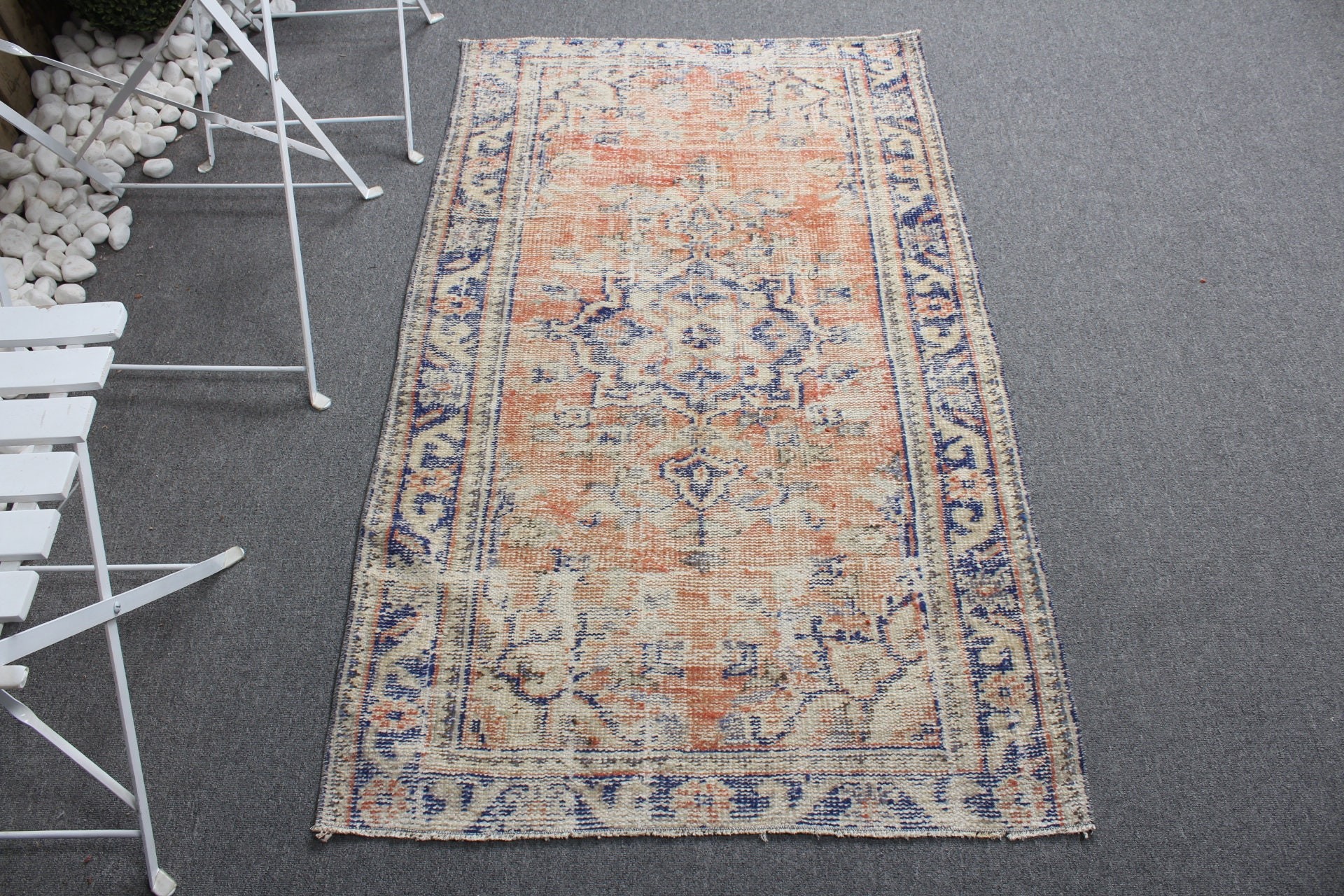 2.9x4.8 ft Küçük Halı, Mutfak Halısı, Turuncu Ev Dekor Halısı, Vintage Halılar, Türk Halıları, Pastel Halı, Yer Halıları, Araba Paspas Halıları, Yatak Odası Halısı